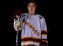 Sampo Ranta modeling the Gophers' throwback jersey for 2020-21.