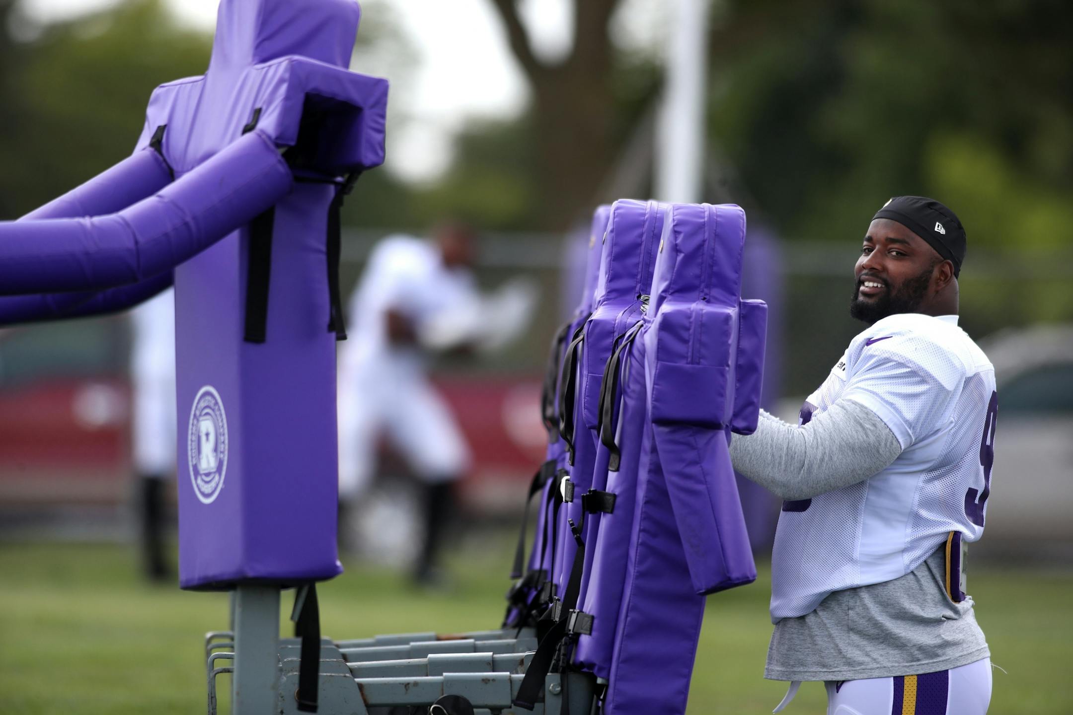 Minnesota Vikings defensive end Datone Jones (95) at Minnesota State University, Mankato Monday August 7, 2017 in Mankato, MN.