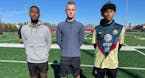 Worthington soccer captains Menkem Mehri, Isaiah Noble and Ulises Barrera.