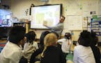 Kindergarten teacher David Boucher talked to his class at Folwell School, a Minneapolis performing arts magnet school, in October 2016.