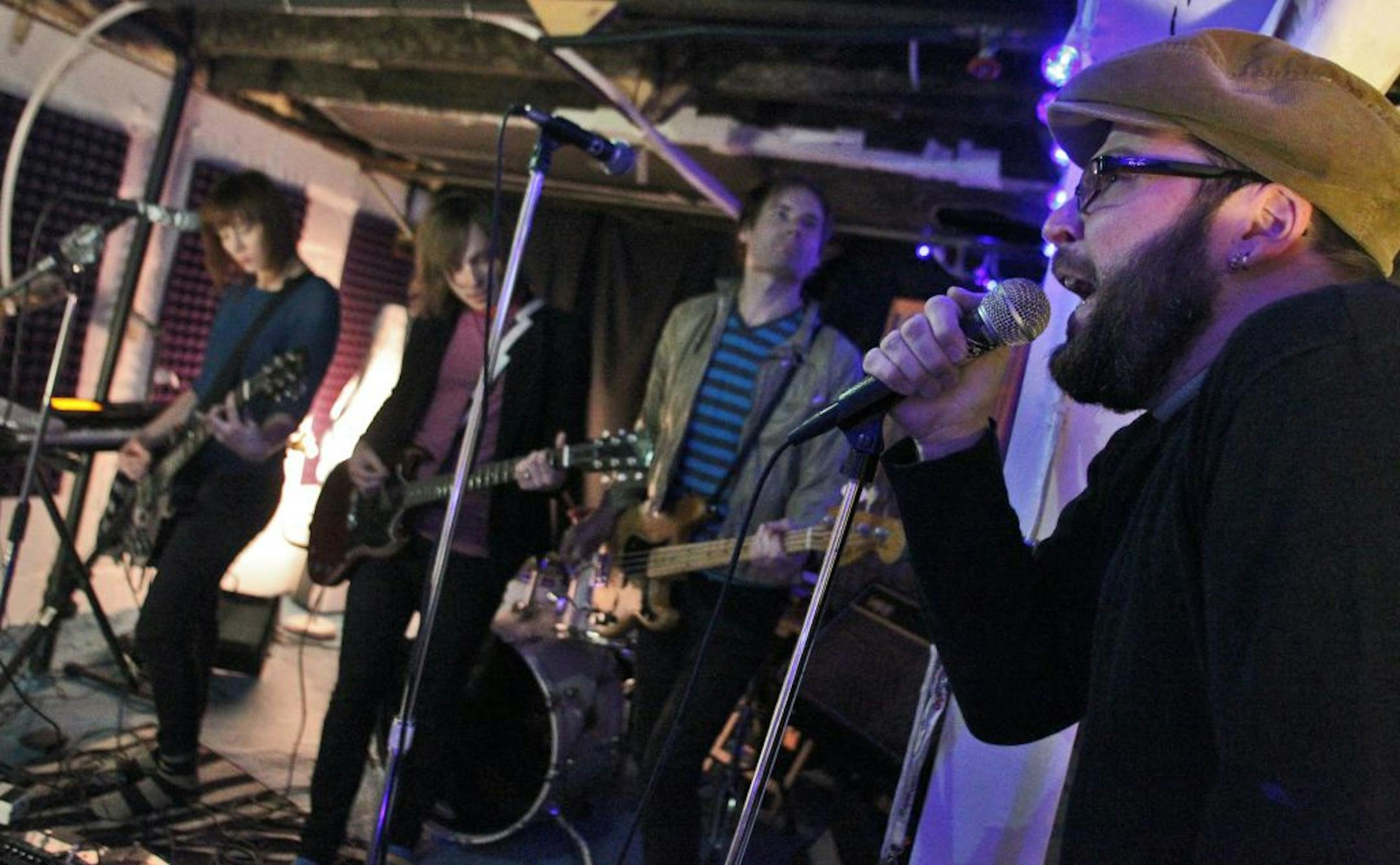 High on Stress frontman Nick Leet, right, rehearsed a rare Replacements track with the Melismatics last weekend, preparing for Friday's tribute show at First Avenue. The Melismatics will serve as the house band during a live redux of the 1987 album "Pleased to Meet Me."