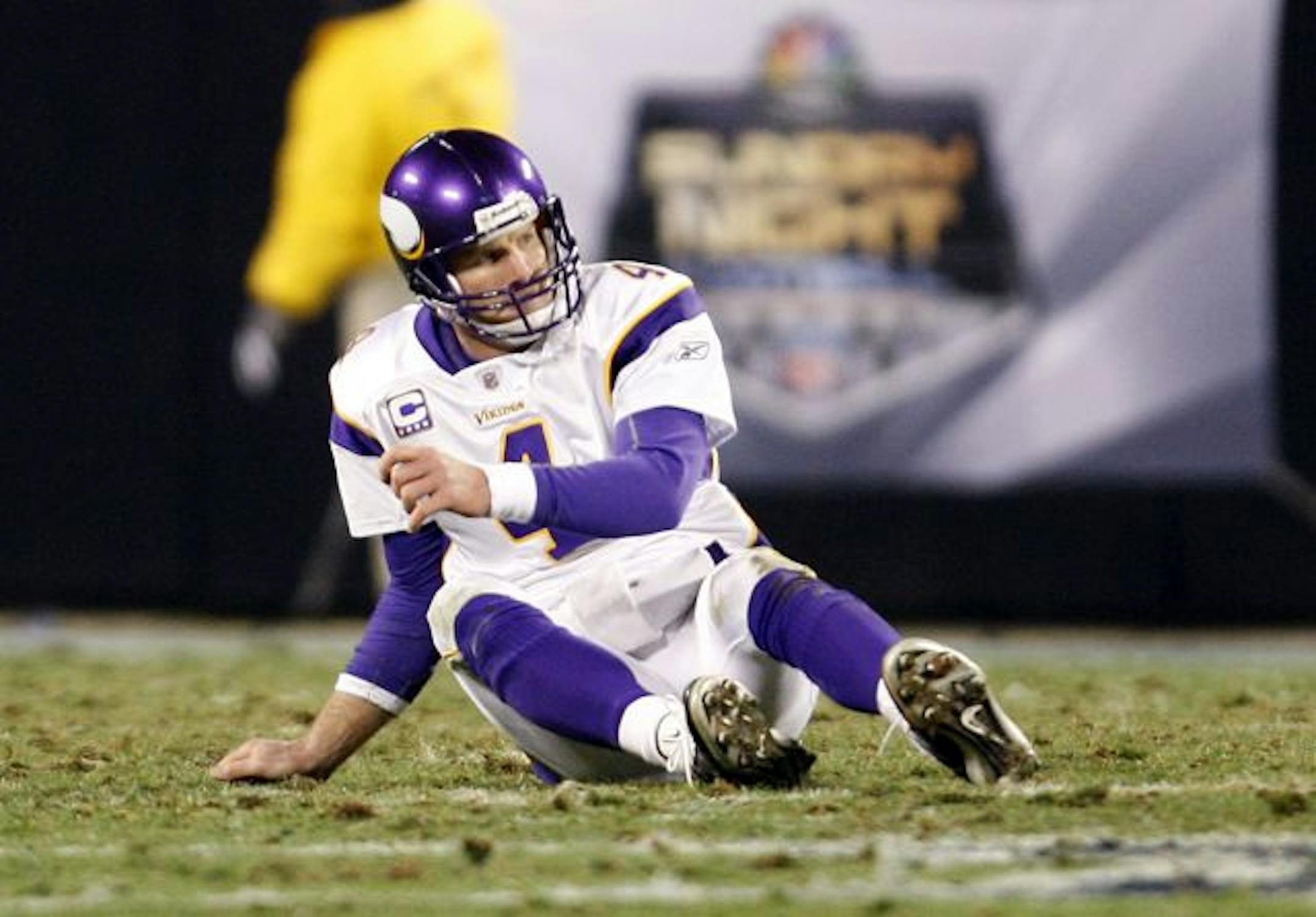 Because of the beating Brett Favre took Sunday, coach Brad Childress considered replacing the QB