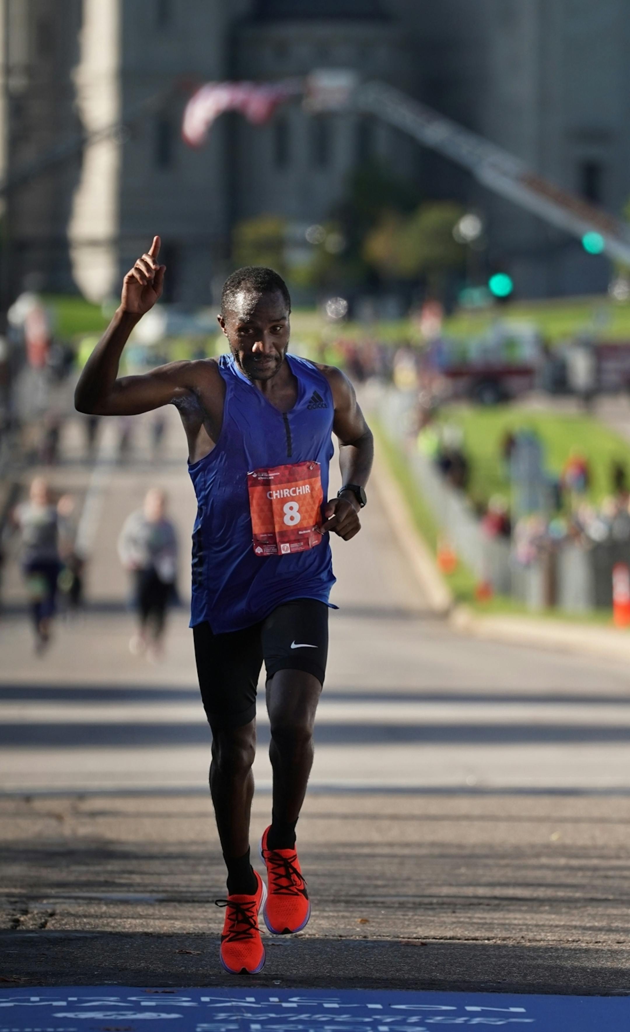 Denis Chirchir finished in second place for theTwin Cities Marathonwith a time of 2:13:50.