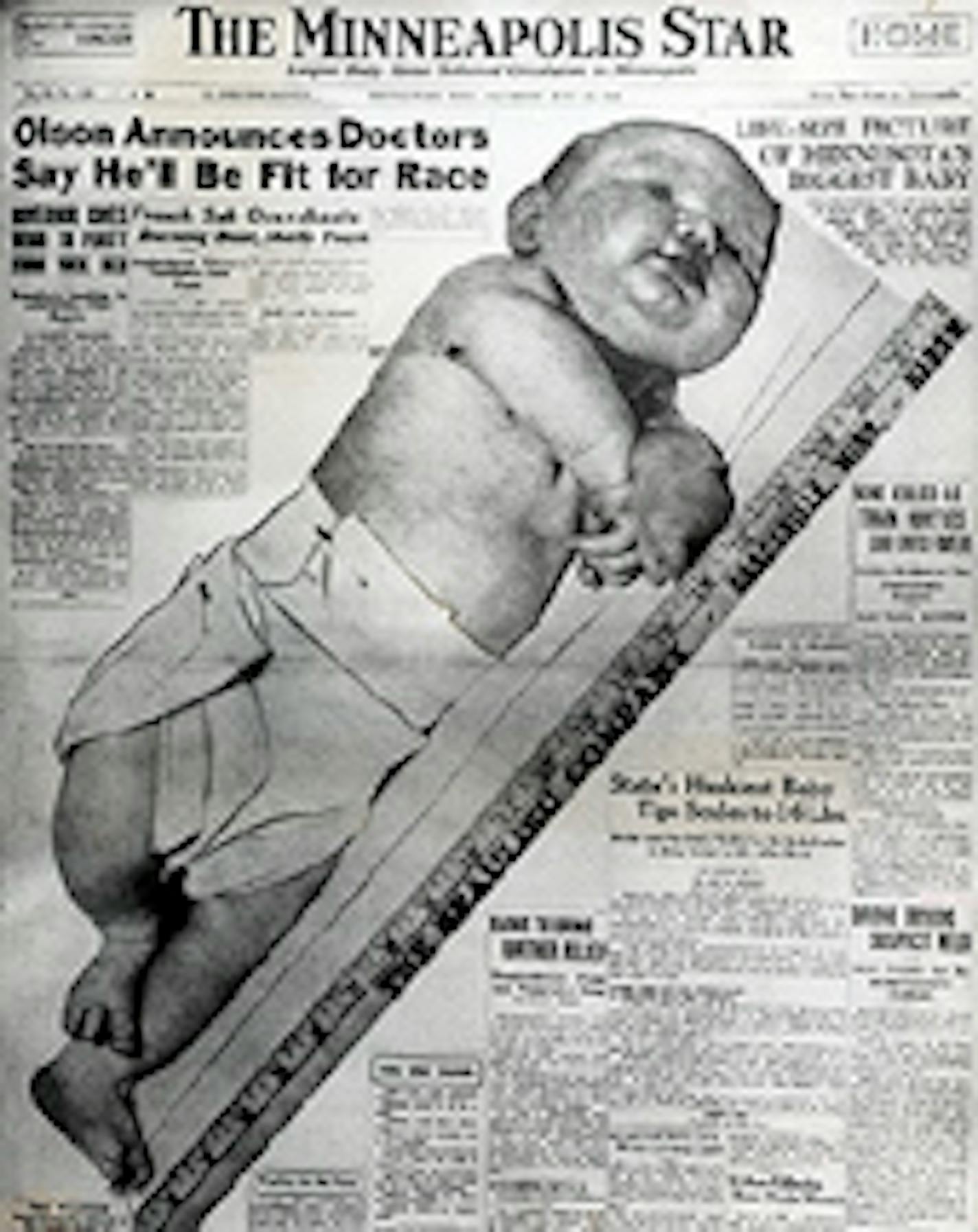 Schmitz on front page of Minneapolis Star, July 1936