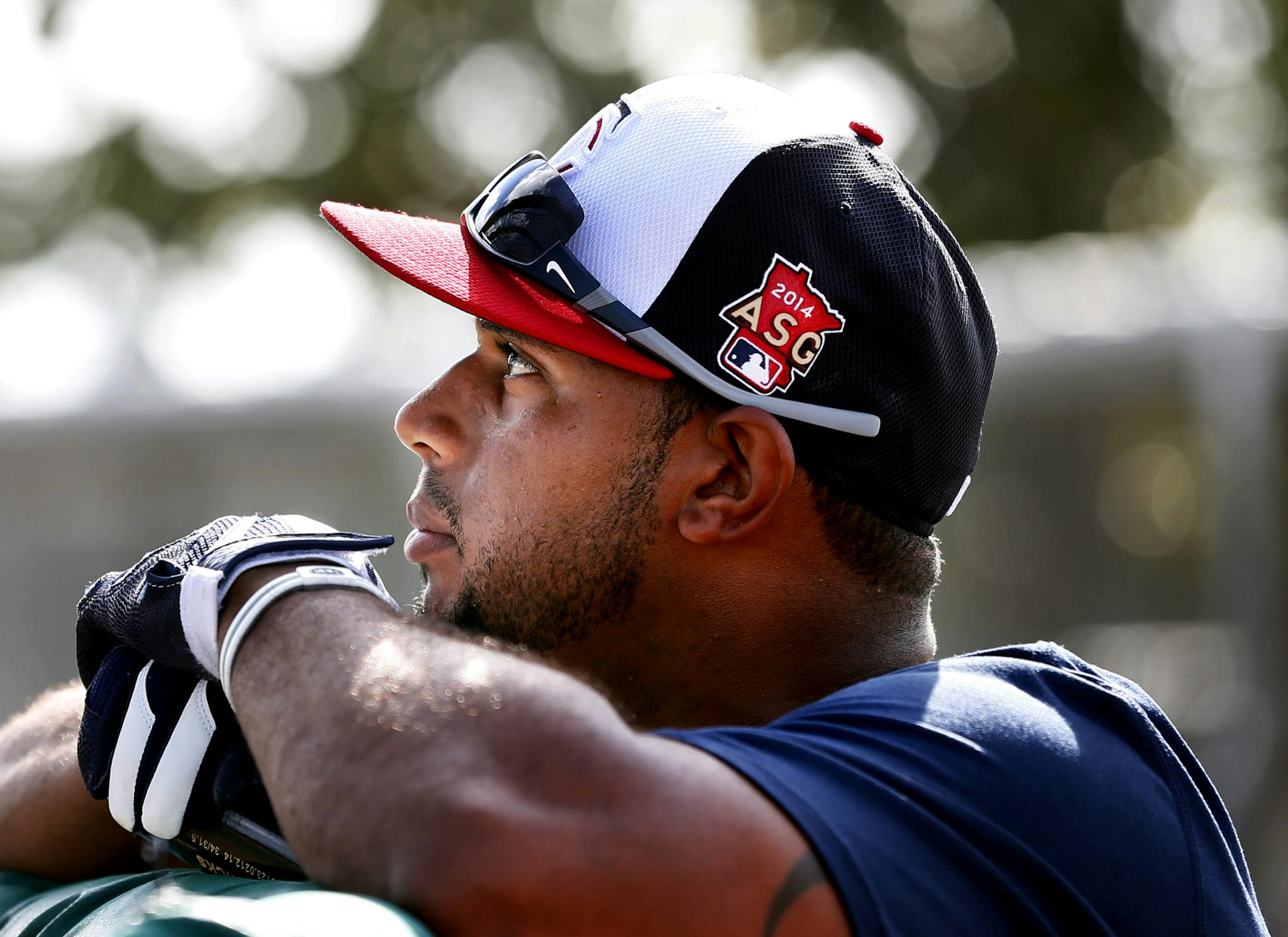 Twins outfielder Arron Hicks waited to take batting practice Friday Feb 21. 2014 in Fort Myers, Florida at Lee County Sports Complex. ] JERRY HOLT jerry.holt@startribune.com Jerry Holt
