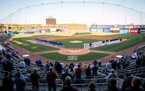 Standing for the national anthem on a sunny night has been rare for the St. Paul Saints this season.
BACKGROUND INFORMATION: The St. Paul Saint
