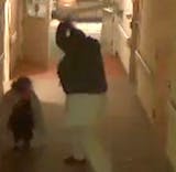 A still from surveillance video of a patient attacking a nurse at St. John's Hospital Nov. 2, 2014.