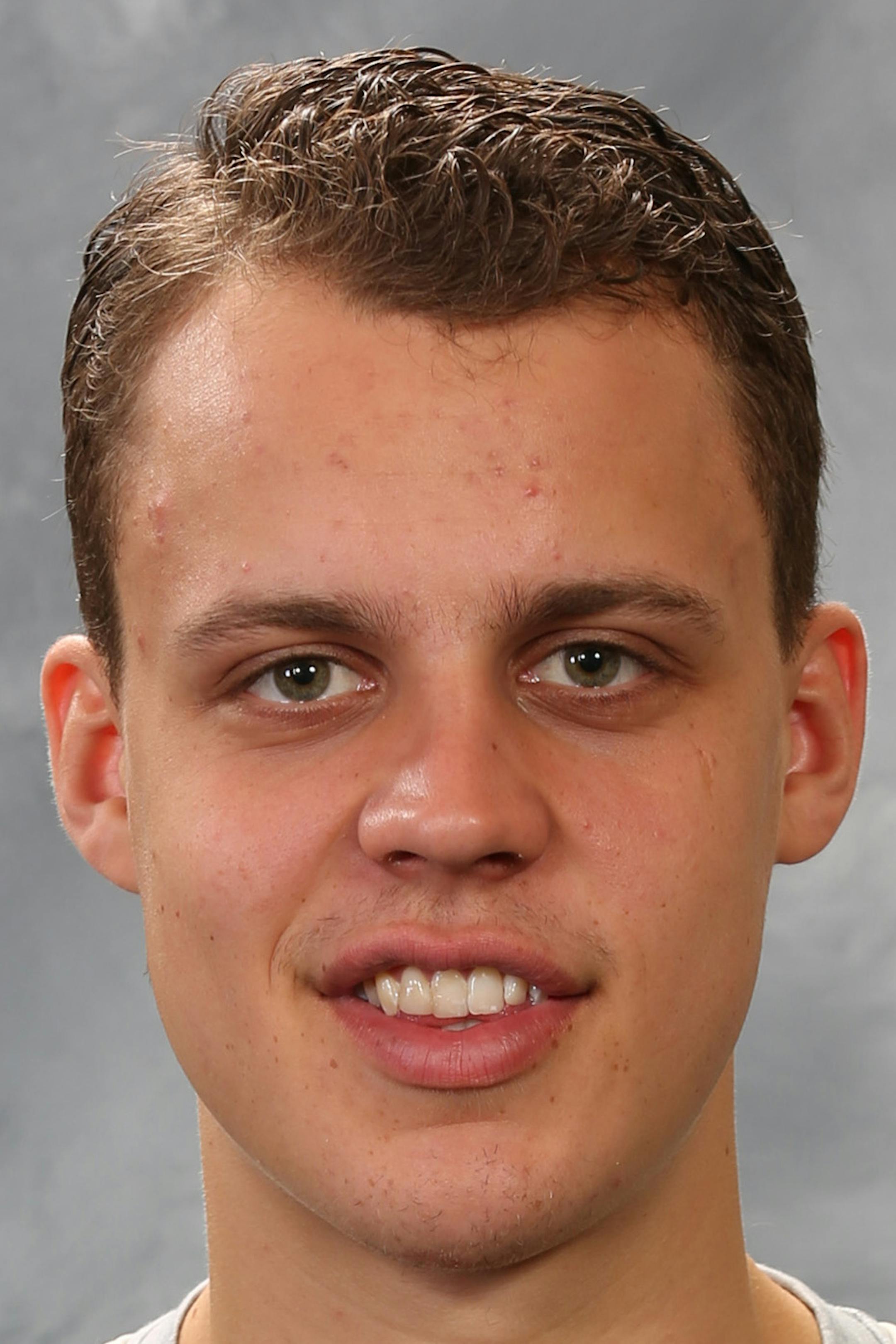 ST. PAUL, MN - SEPTEMBER 13: Joel Eriksson Ek #14 of the Minnesota Wild poses for his official headshot for the 2018-2019 season on September 13, 2018 at the Xcel Energy Center in St. Paul, Minnesota. (Andy Clayton-King/NHLI via Getty Images) *** Local Caption *** Joel Eriksson Ek ORG XMIT: 775215551