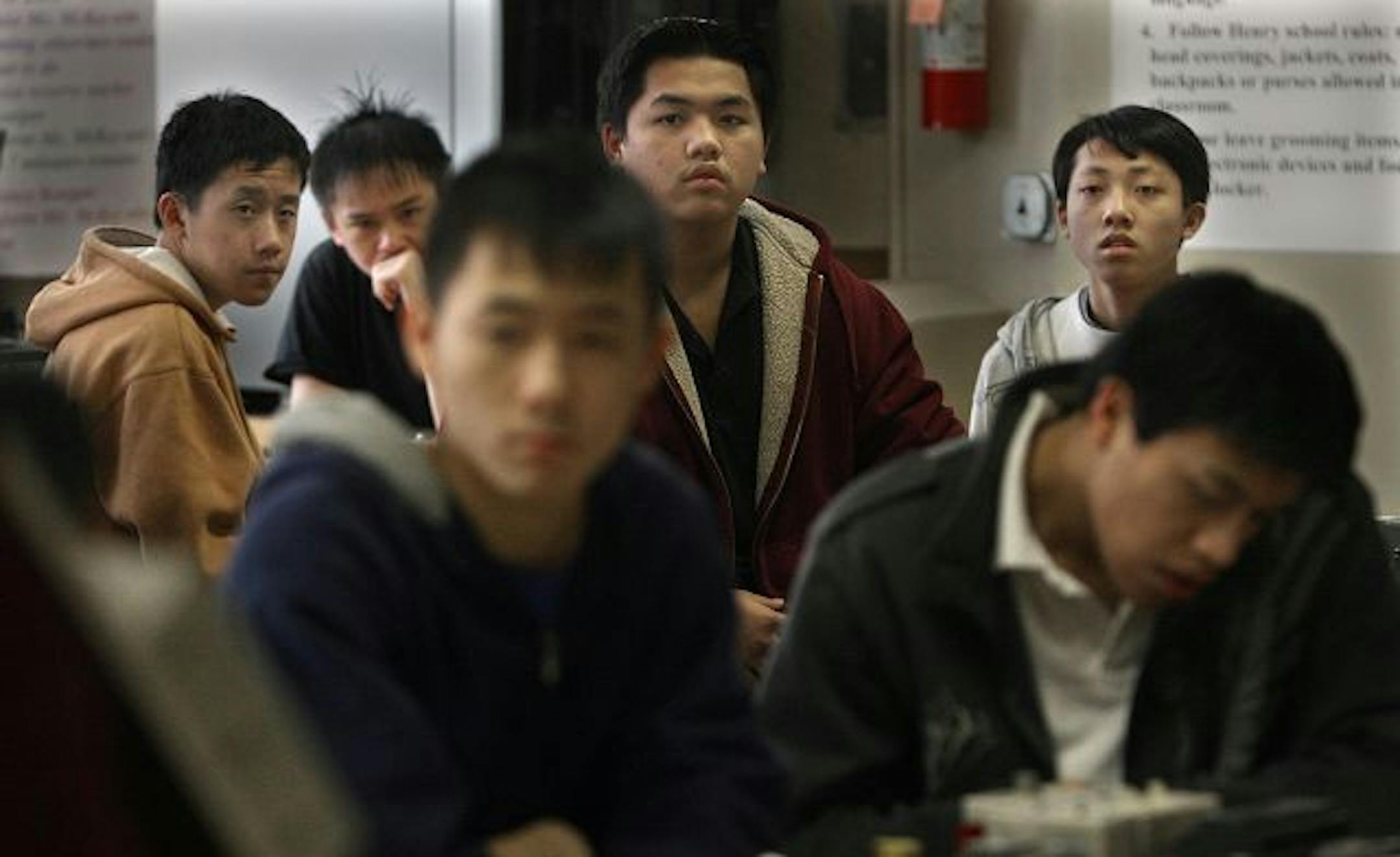 Students learned about industrial computers from guest presenter E.J. Daigle of the Dunwoody College of Technology.