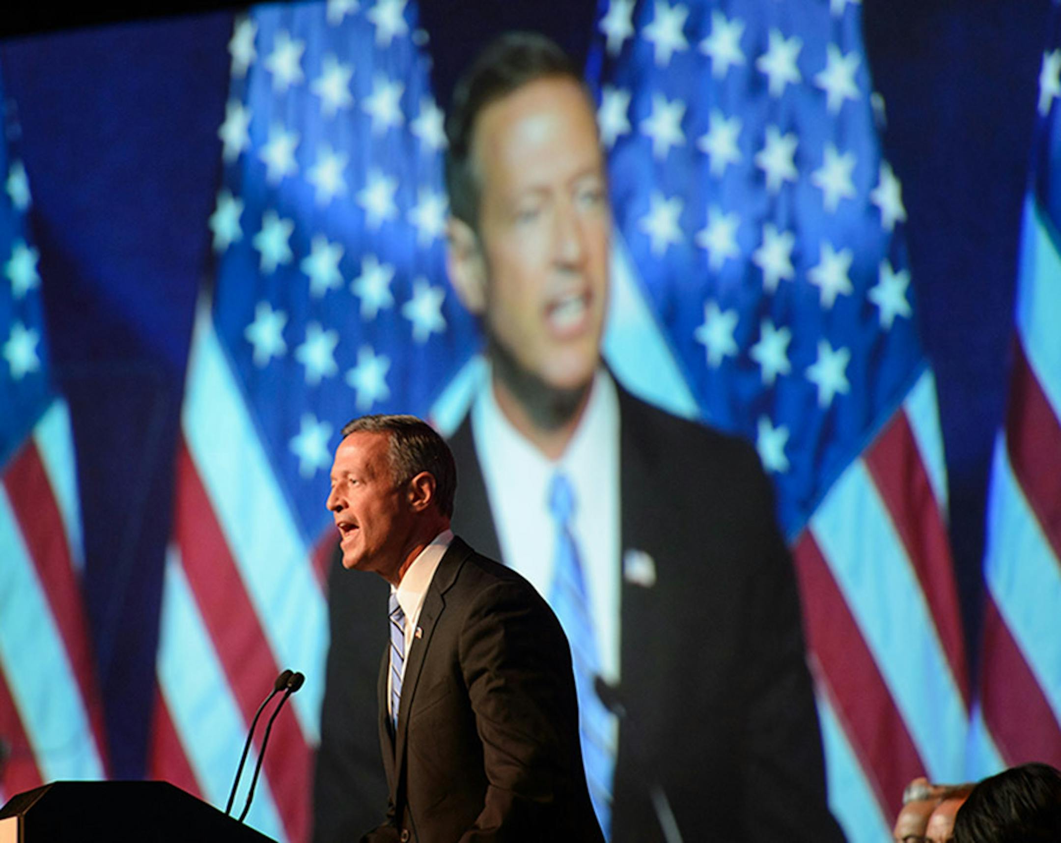 Democratic hopeful Martin O'Malley spoke to the DNC summer meeting.