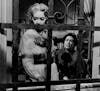 November 4, 1962 Shock Film- Bette Davis, left, and Joan Crawford share top roles in the horror film, "What Ever Happened to Baby Jane?" which opens T