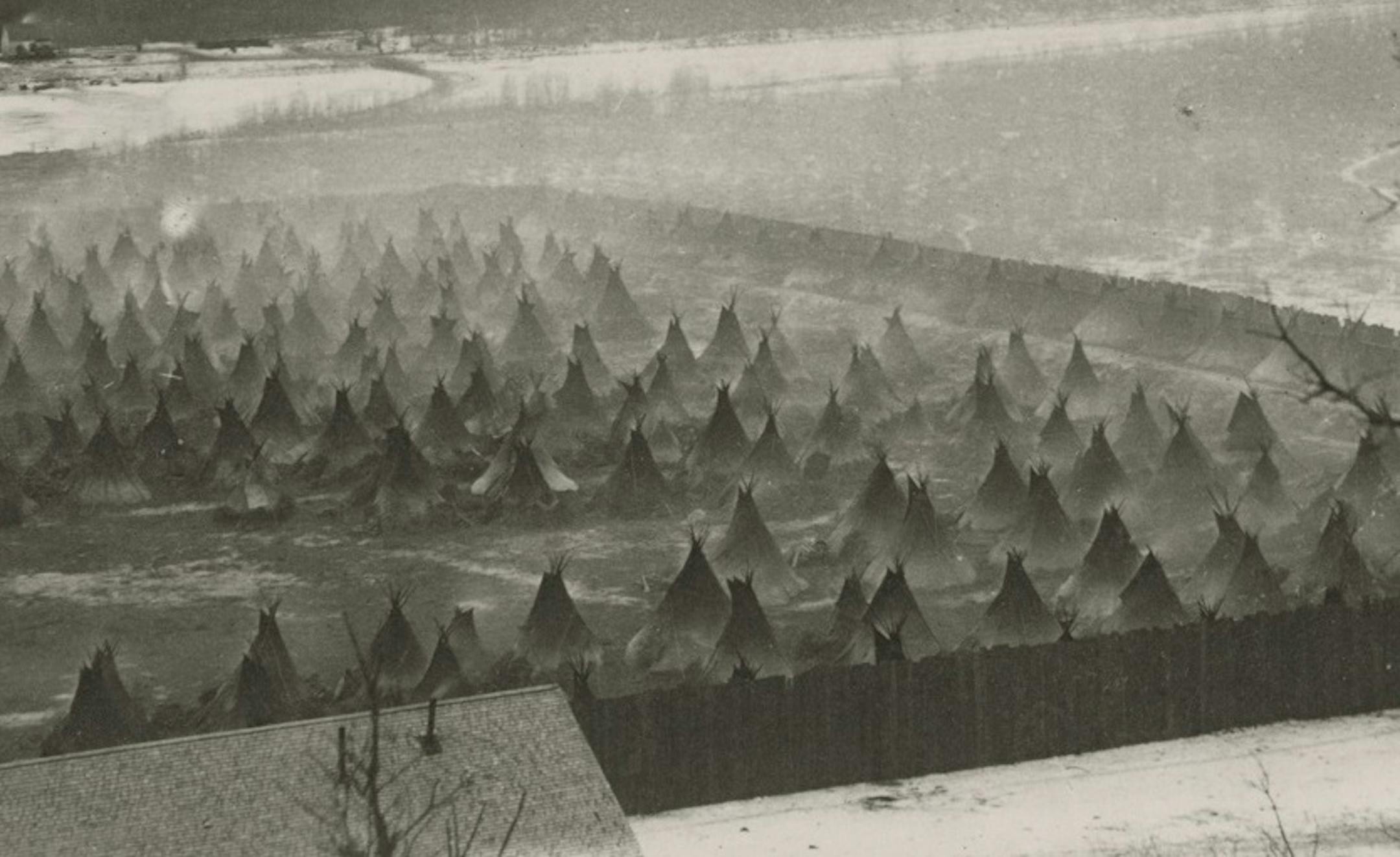 A new exhibit opening Tuesday at the Minnesota History Center examines mass incarceration in America including the confinement of American Indians throughout history.
After the U.S.-Dakota War of 1862, women, children and elders were forced to move to Fort Snelling in what MNHS officially calls a concentration camp. Source:Minnesota Historical Society ORG XMIT: Documentation