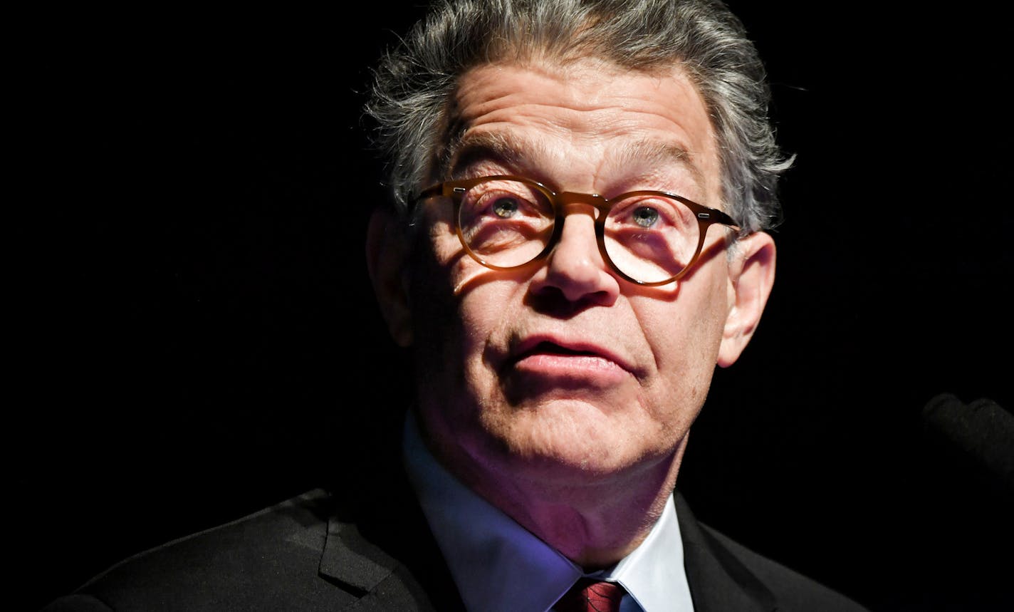 Sen. Al Franken speaks to friends and supporters on December 28, 2017, in Minneapolis, his first public appearance in Minnesota since announcing he was going to resign after numerous women accused him of sexual harassment. (Glen Stubbe/Minneapolis Star Tribune/TNS) ORG XMIT: 1368455