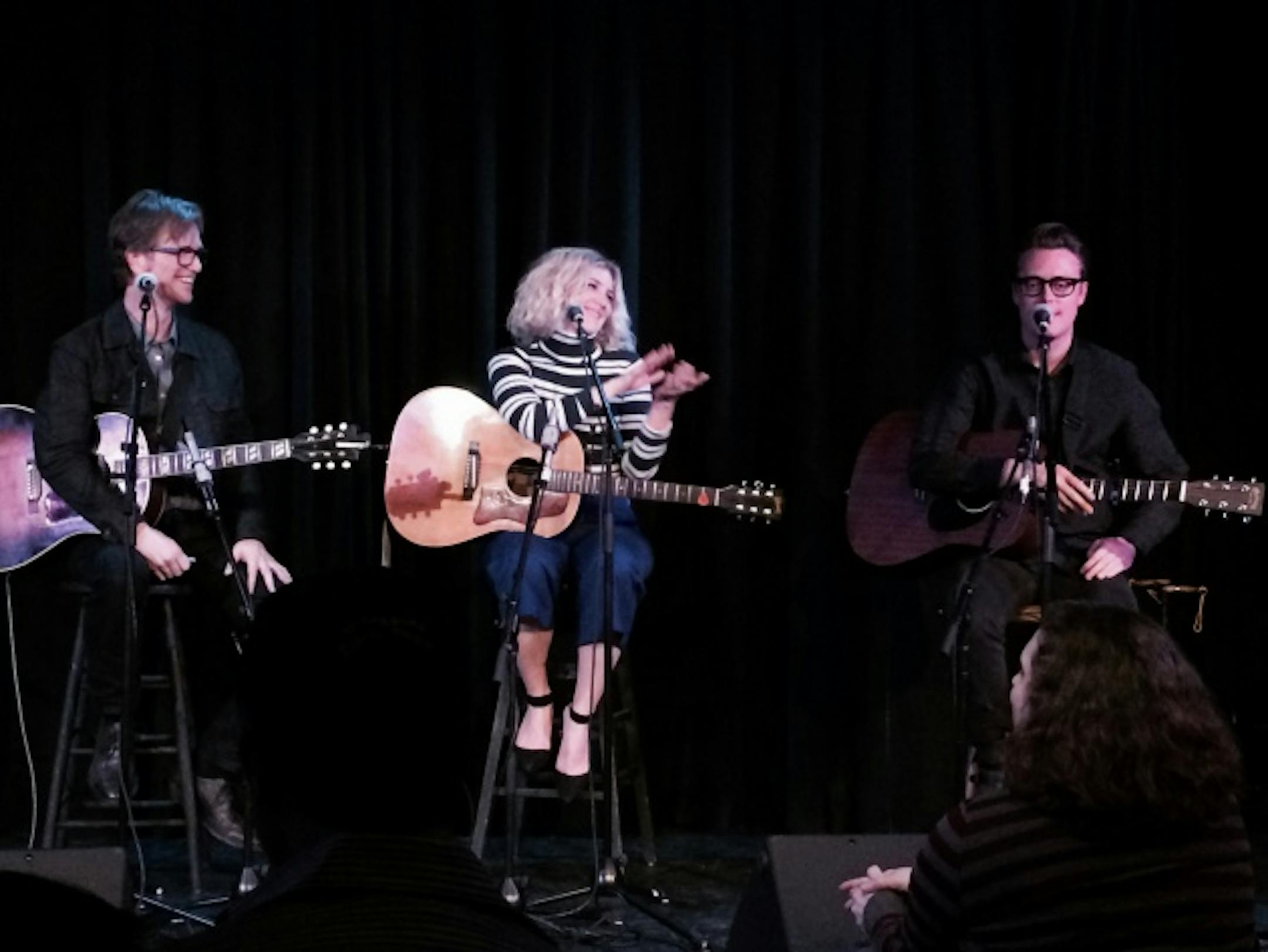 Dan, Caroline & Jeremy do their Peter, Paul & Mary bit