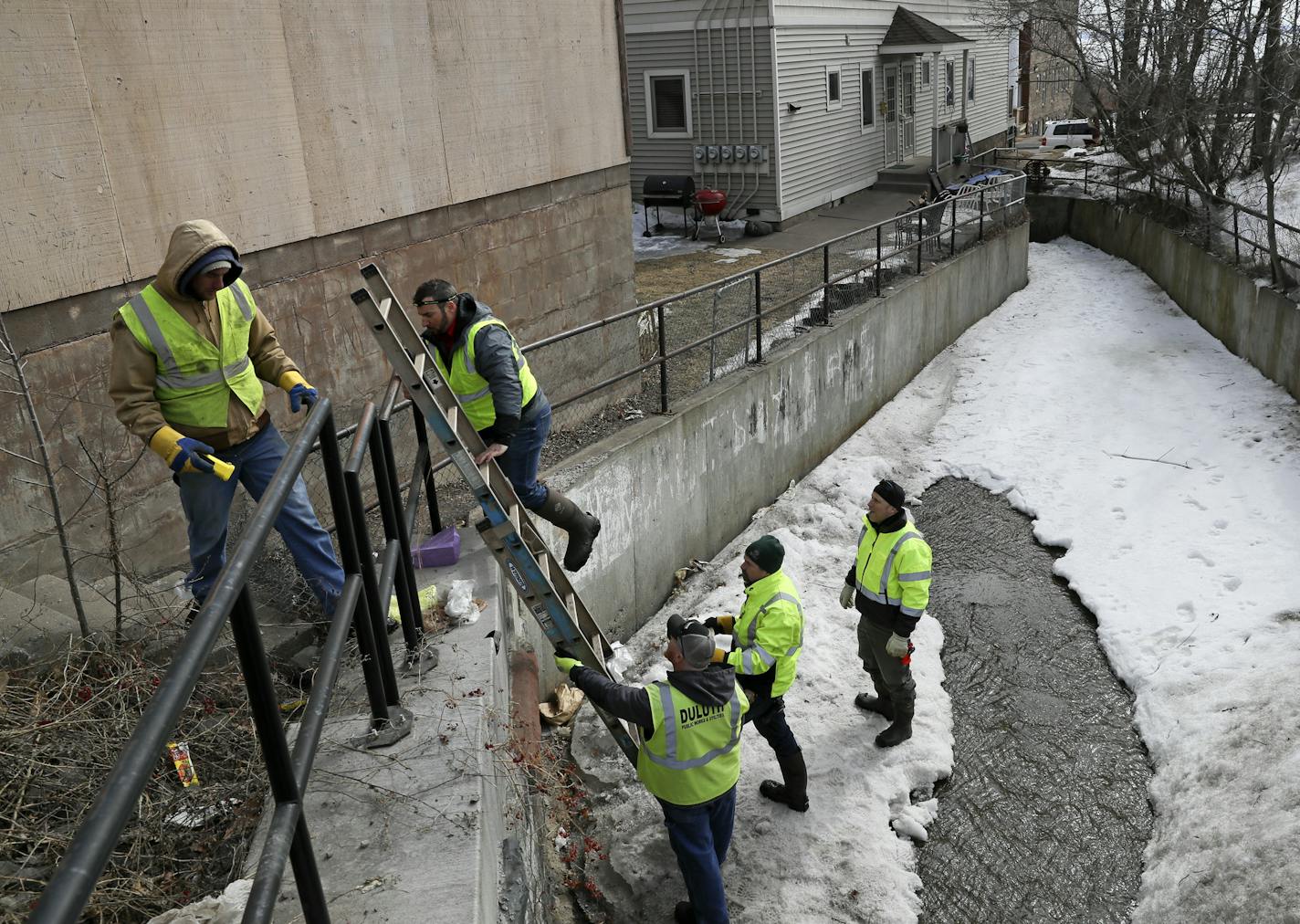 Engineering coordinator Todd Carlson inspected a century-old storm tunnel over Brewery Creek that runs directly under a Duluth apartment building.