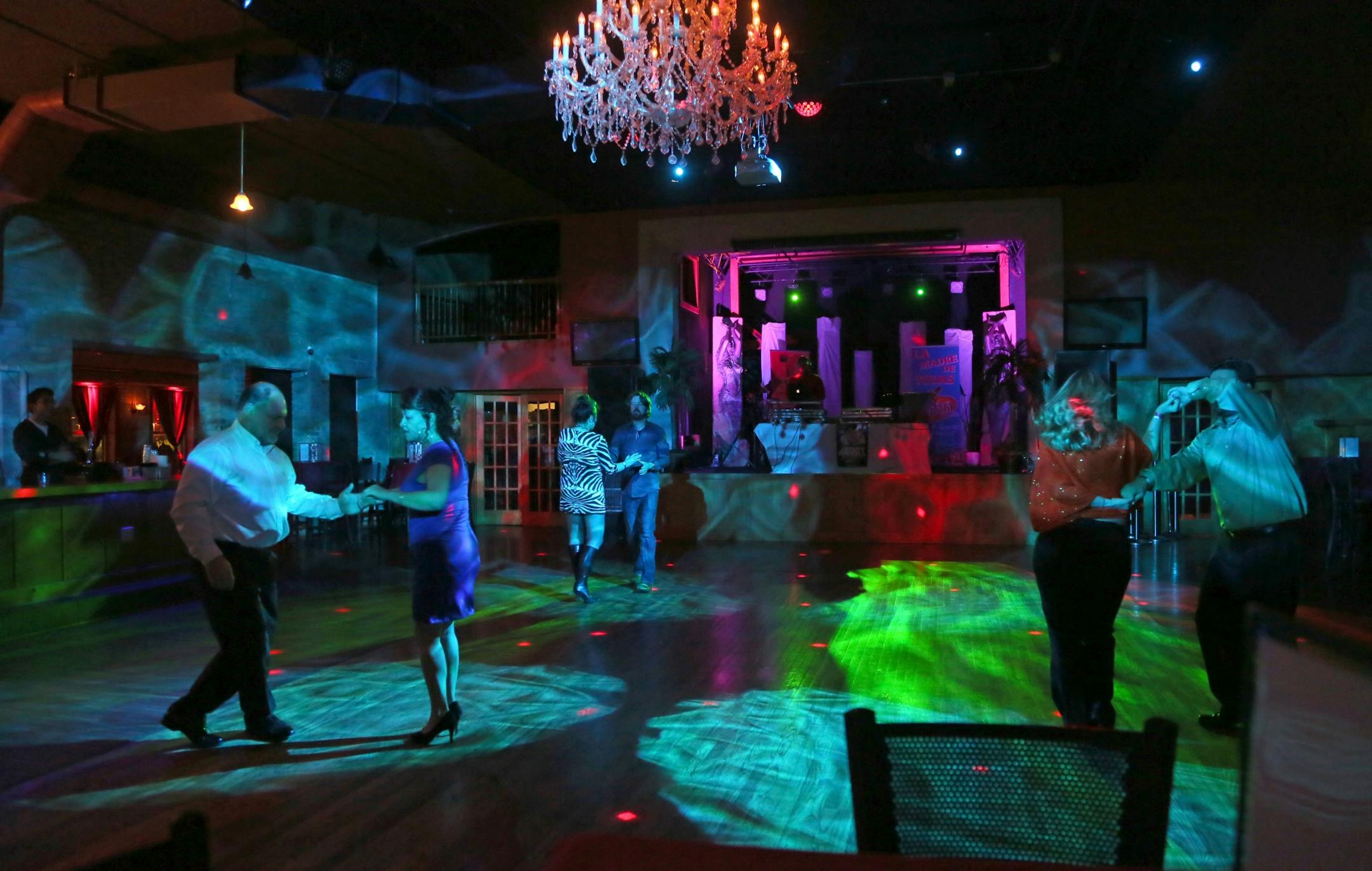 Salsa dancing takes place on the third floor of the former IOOF building at Lake Street and 27th Ave. seen Friday, April 24, 2015, in Minneapolis, MN.