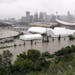 The Calgary Stampede grounds and Saddledome are flooded due to the heavy rains in Calgary, Alberta, Canada, on Friday June 21, 2013. Flooding forced t