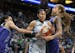 Minnesota Lynx forward Maya Moore (23) was fouled in the first half by Phoenix Mercury forward Monique Currie (25) left at Xcel Energy Center on Tuesd