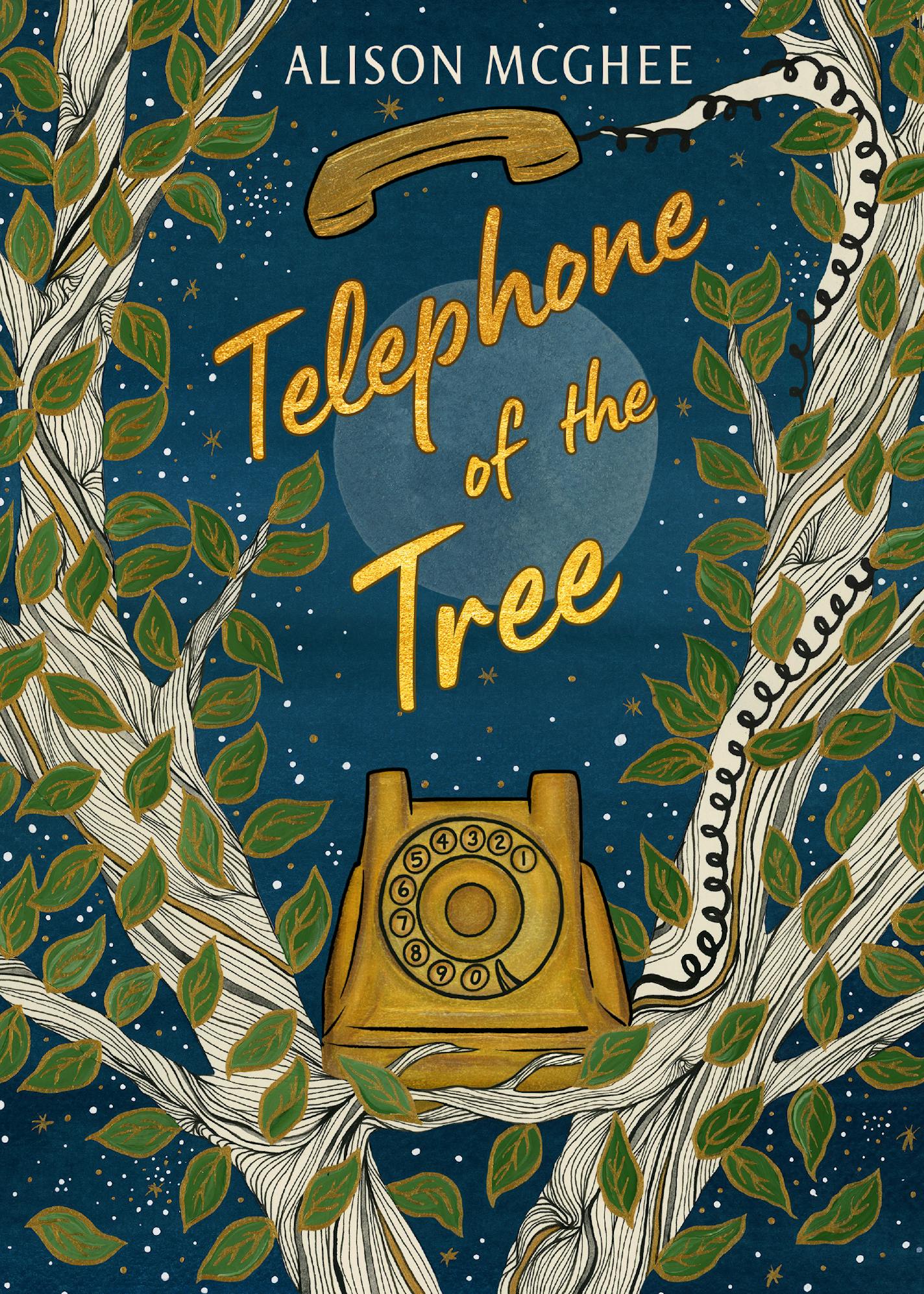 cover of Telephone in the Tree is a painting of a phone in the branches of a tree