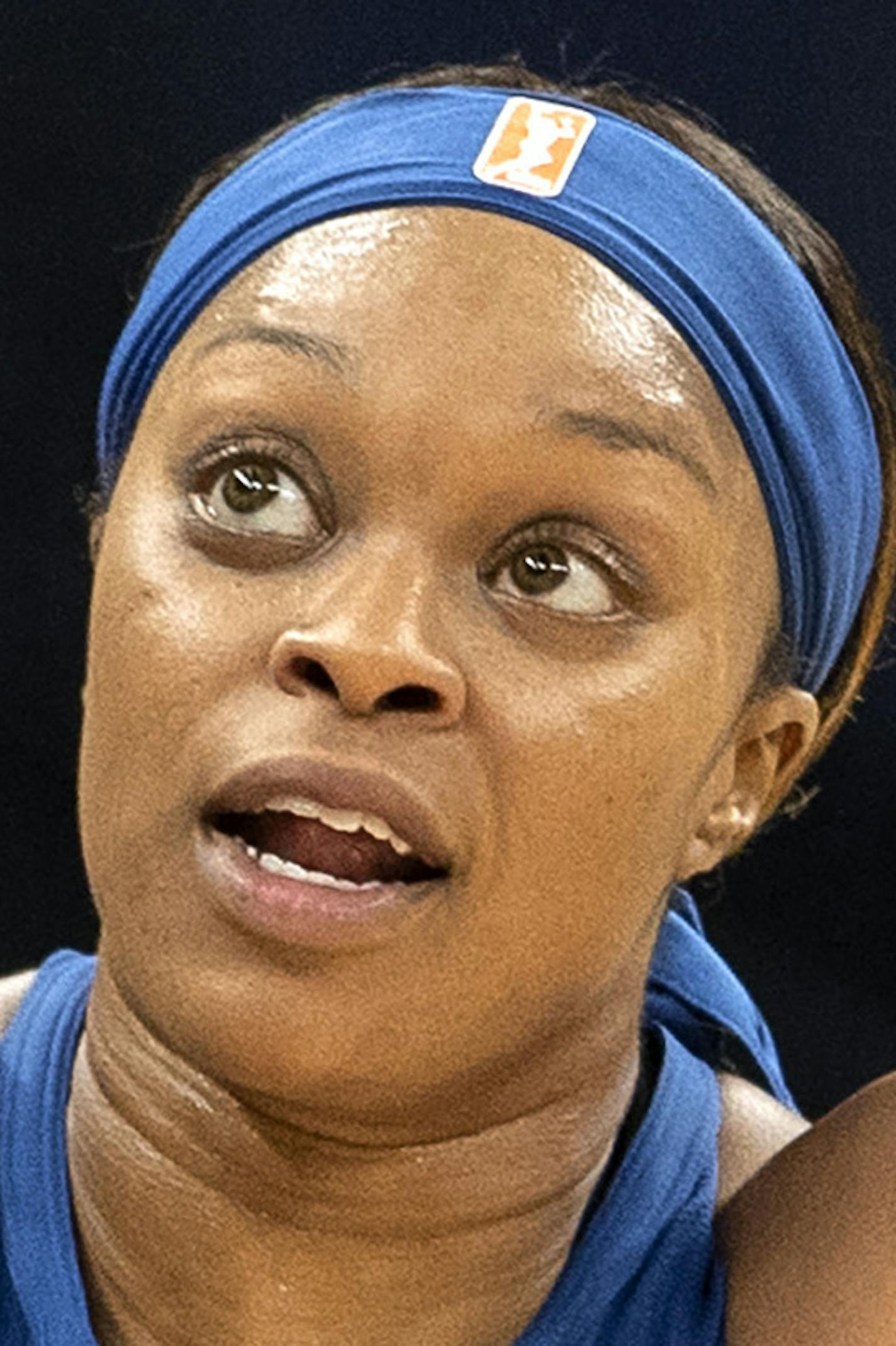 Minnesota Lynx Odyssey Sims reacted after making a three pointer in the second half. ] CARLOS GONZALEZ &#x2022; cgonzalez@startribune.com &#x2013; Minneapolis, MN &#x2013; May 29, 2019, Target Center, WNBA, Basketball, Minnesota Lynx vs. Seattle Storm ORG XMIT: MIN1905292111211410