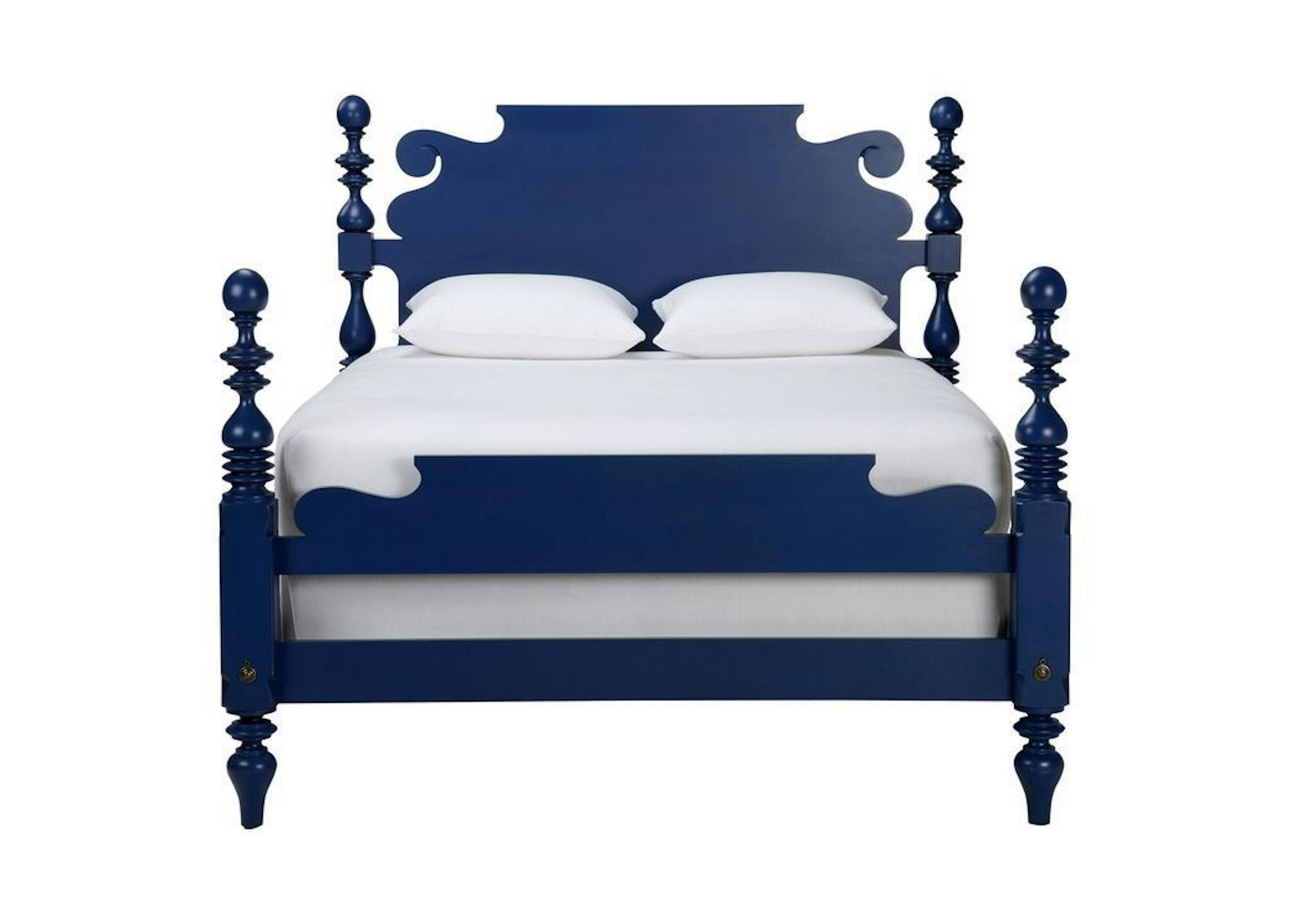 Ethan Allen's Quincy bed in blue.