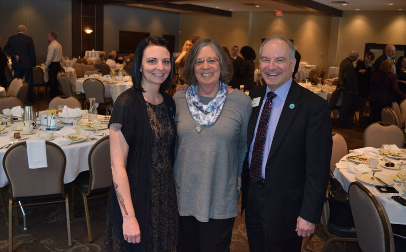 360 Communities President & CEO Sal Mondelli, Burnsville Family Resource Center Coordinator Karla Bauer, and Karla&#xed;s mom, Christine Sorensen (Chris has signed up to participate at a future taping).