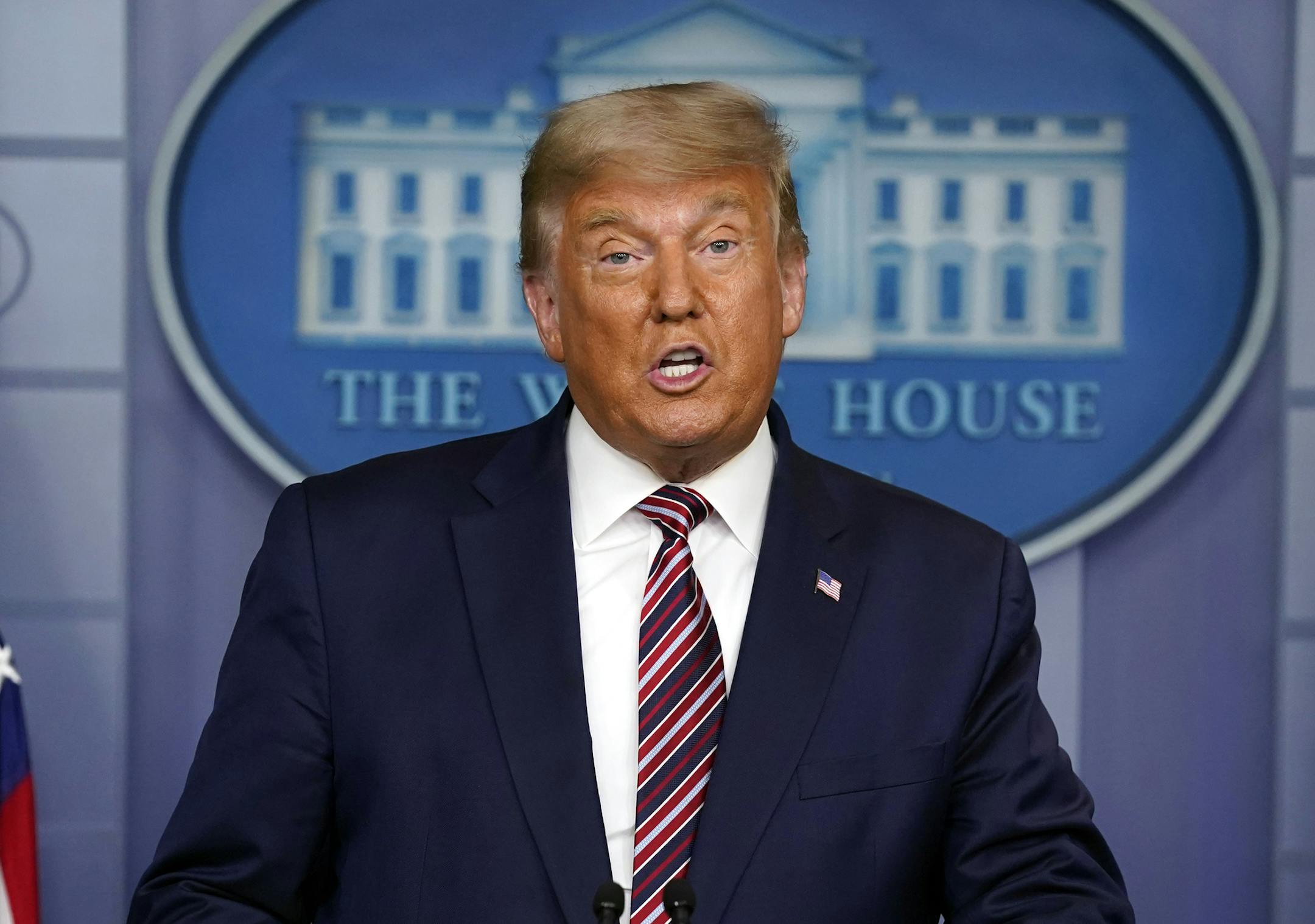 President Donald Trump spoke Thursday at the White House.