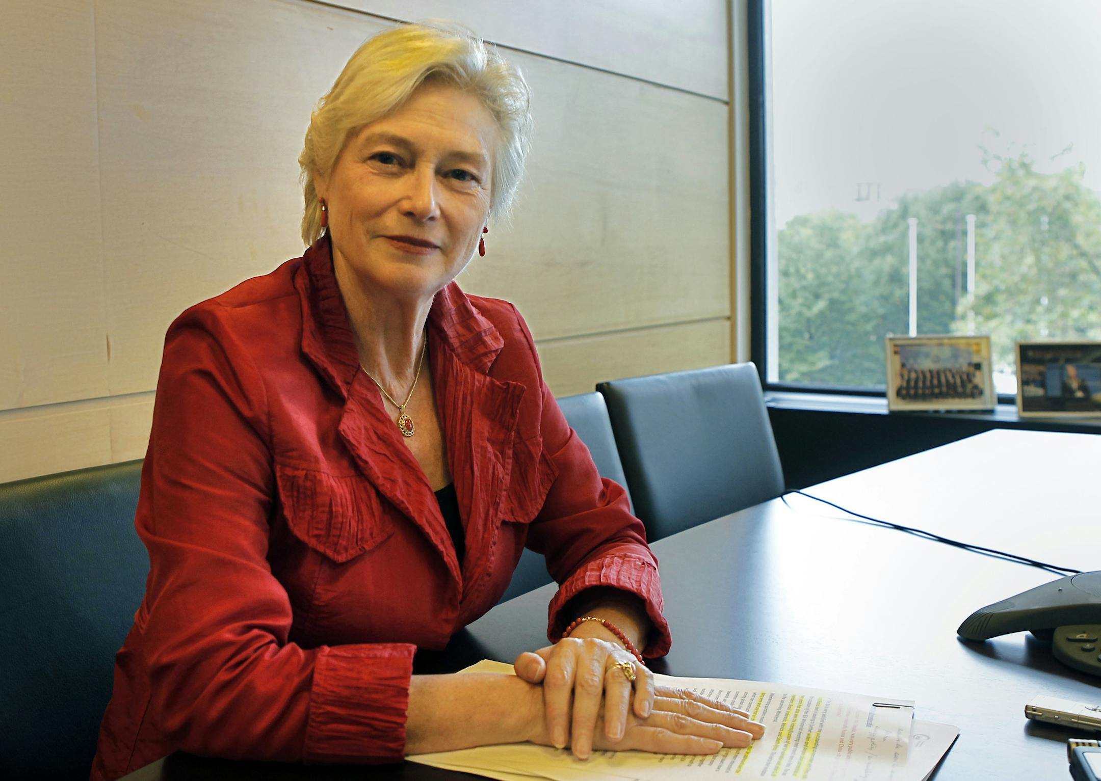 Former Dutch minister Maria van der Hoeven smiles during an interview with the Associated Press, in Paris, Wednesday, Sept. 7, 2011. The new Executive Director of the International Energy Agency said Wednesday that she didn't foresee any more oil stock releases despite continuing uncertainty in Libya and other parts of the Arab world. (AP Photo/Jacques Brinon) ORG XMIT: XJB104