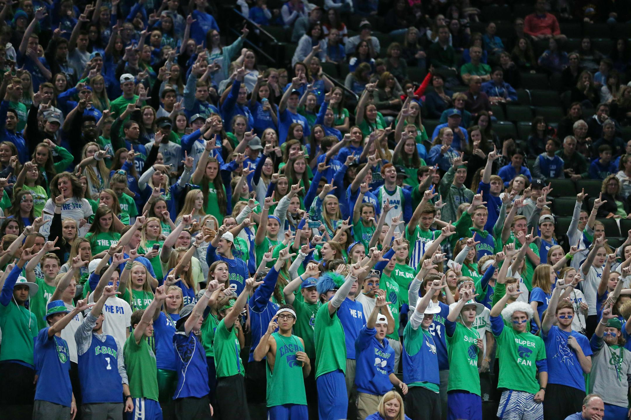 Eagan fans cheered on the volleyball team in last year's championship match.