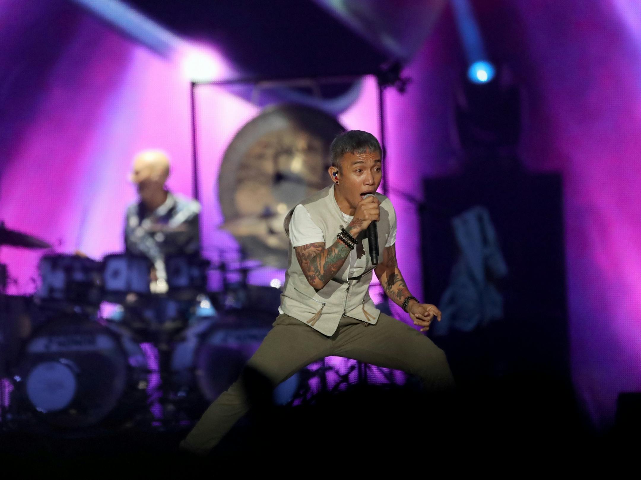 Journey, including Arnel Pineda on vocals, performed Friday, July 27, 2018, at Target Field in Minneapolis, MN.