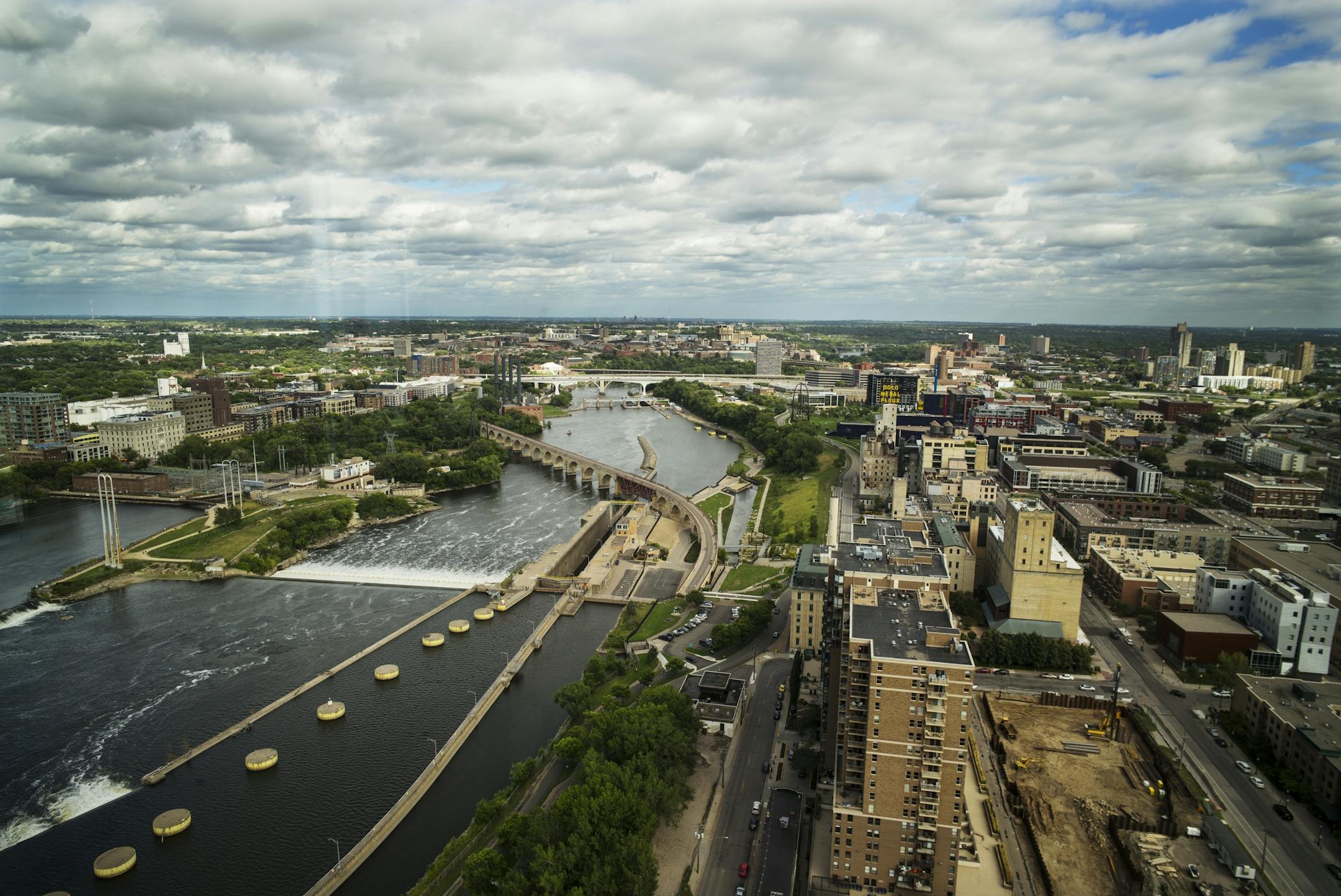 The view from the Carlyle, a high-rise condo building in downtown Minneapolis.