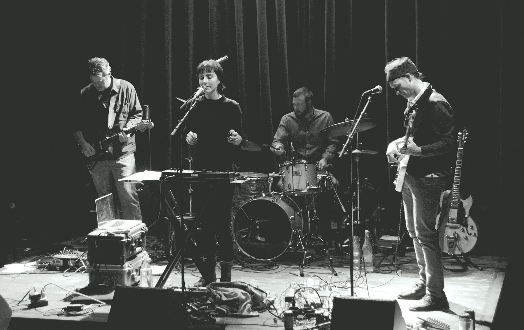 Warey took shape on stage over a series of gigs at Icehouse, featuring former Roma di Luna bandmates (from left) Ben Durrant, Channy Leaneagh, Ryan Lovan and James Everest.