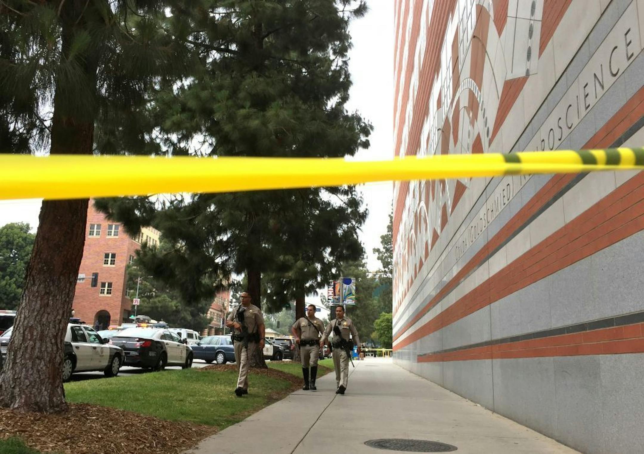 Sheriff deputies worked at the scene of a fatal shooting at the University of California, Los Angeles, on Wednesday in Los Angeles.