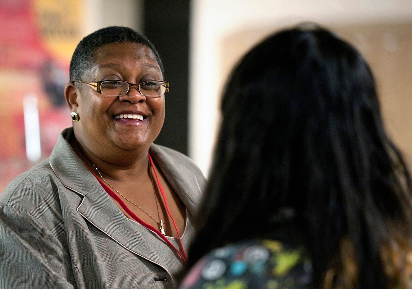 In this 2011 file photo, Minneapolis School Superintendent Bernadeia Johnson visited Minneapolis South High School on the first day of classes.