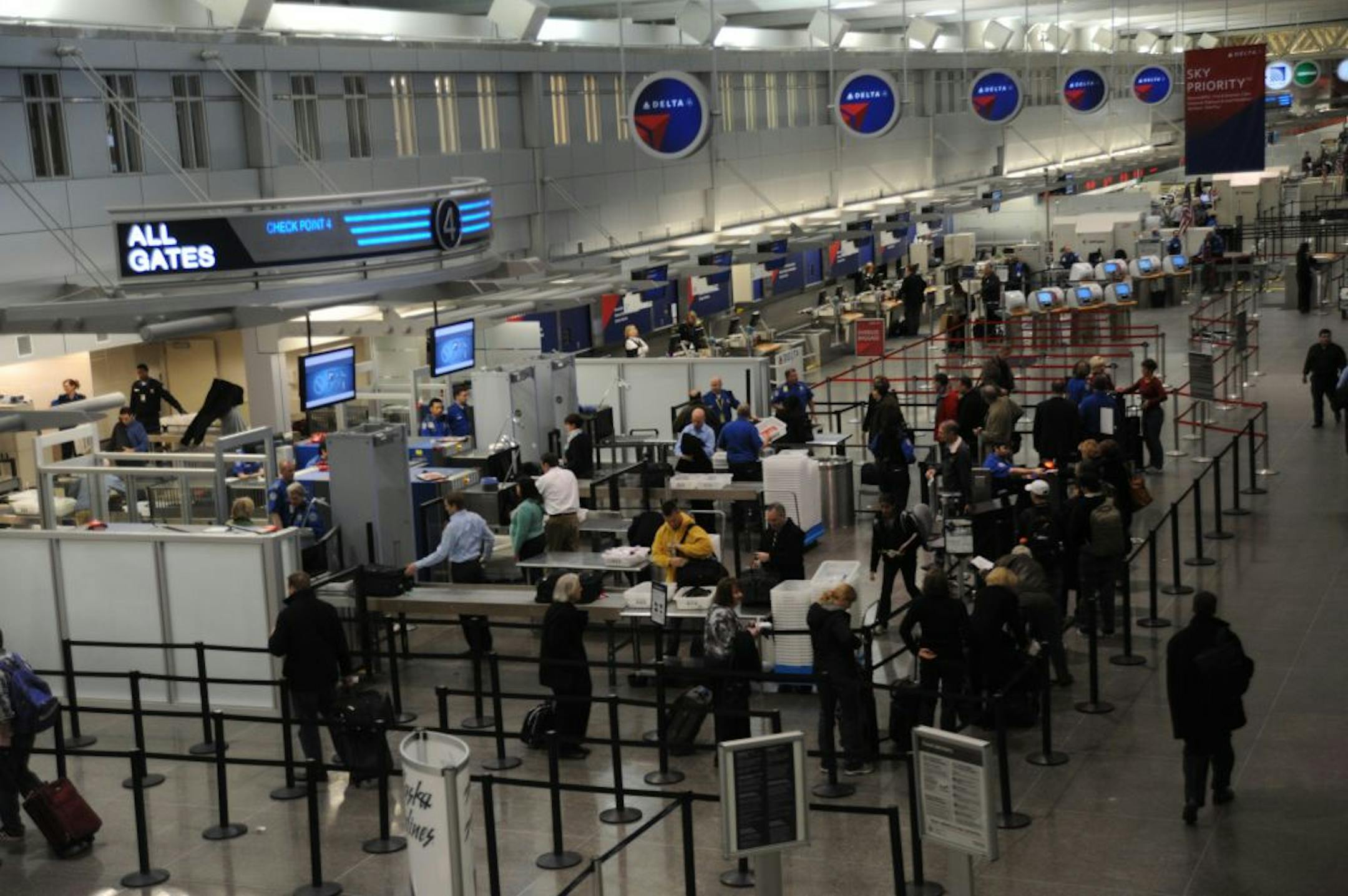 The Transportation Security Administration (TSA) introduced the new TSA Pre✓™ lane at Minneapolis-St. Paul International Airport on Tuesday January 24, 2011 . The new screening lane is located at check point number four.The new TSA pre lane is designed to enhance security by placing more focus on pre-screening individuals who volunteer information about themselves prior to flying in order to potentially expedite checkpoint screening.