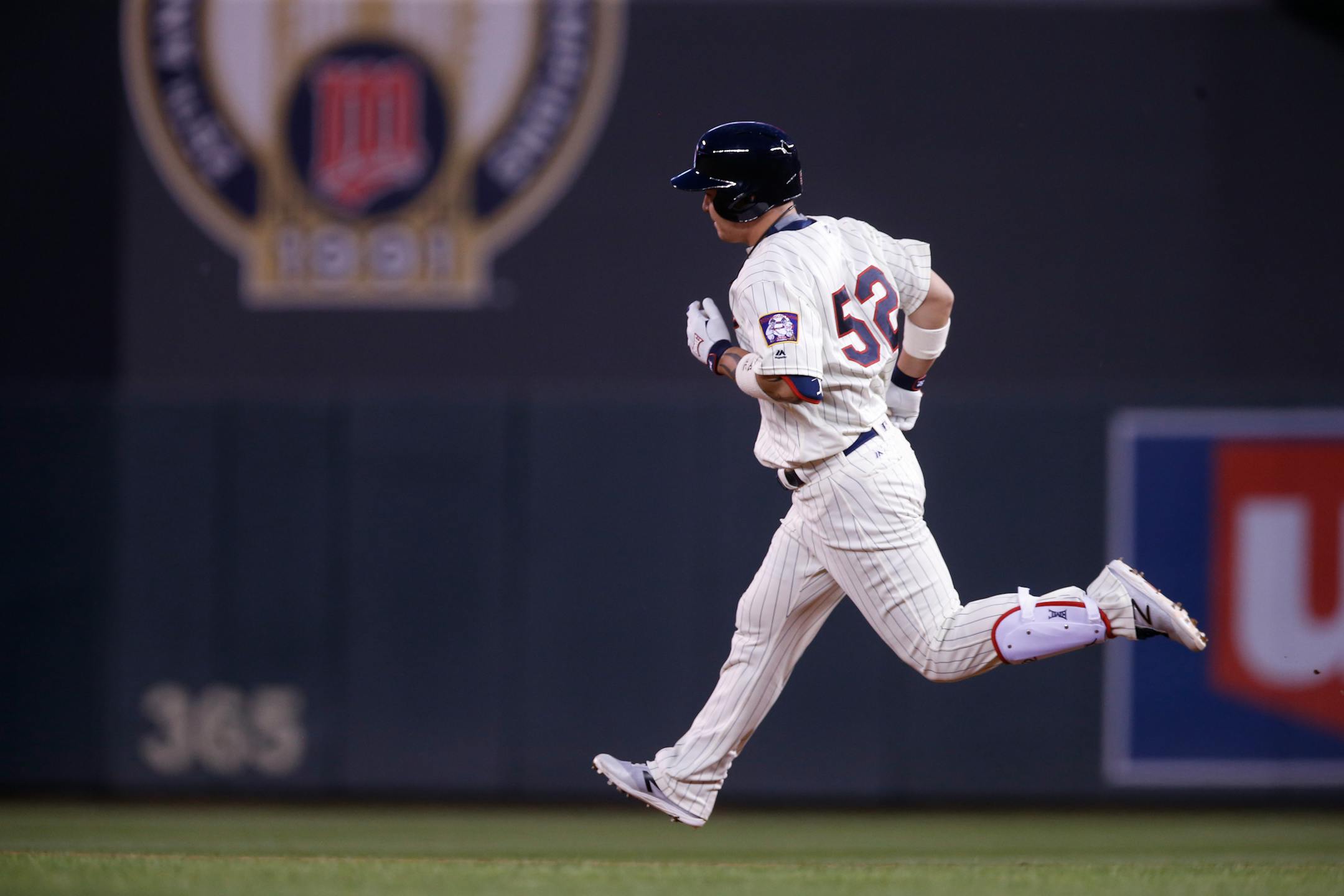 Minnesota Twins' Byung Ho Park rounds the bases on a solo home off Miami Marlins starting Wei-Yin Chen during the sixth inning of a baseball game Wednesday, June 8, 2016, in Minneapolis. (AP Photo/Jim Mone)