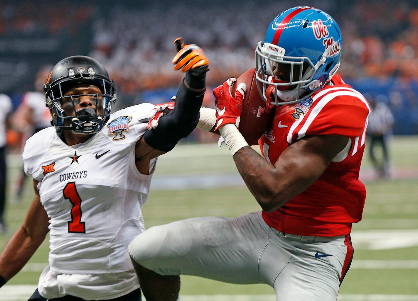 Mississippi's Laquon Treadwell, right, is considered one of the top receivers in the NFL draft, and the Vikings appear poised to pick someone at that position.