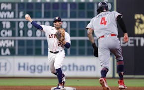 After the first two Twins batters, including Carlos Correa, reached base in the sixth inning, Byron Buxton grounded into a double play.