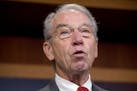 FILE - In this Oct. 1, 2015 file photo, Senate Judiciary Committee Chairman Sen. Charles Grassley speaks on Capitol Hill in Washington. The squabble o