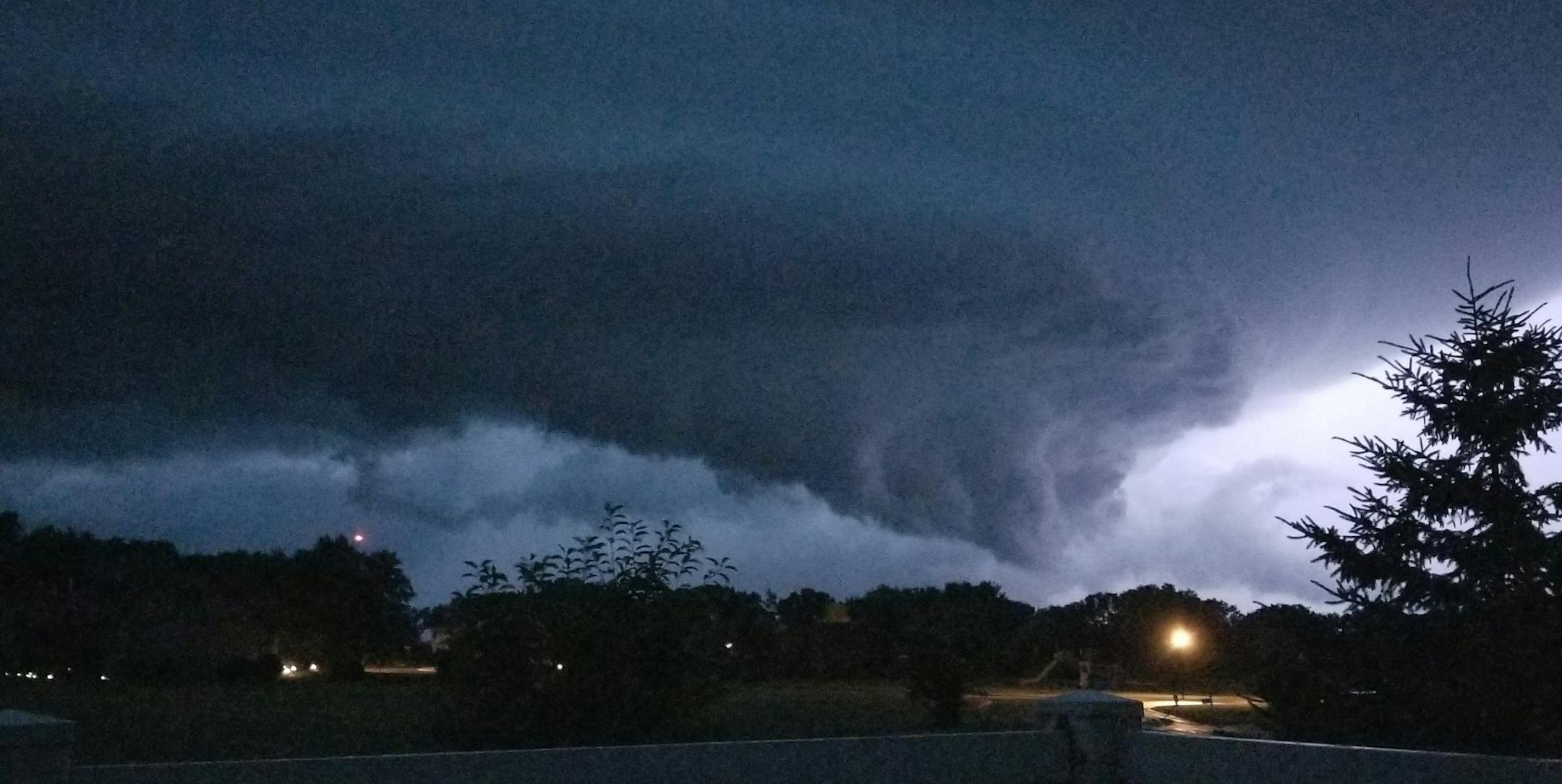The forming of a tornado was spotted near Lake Crystal, Minn.