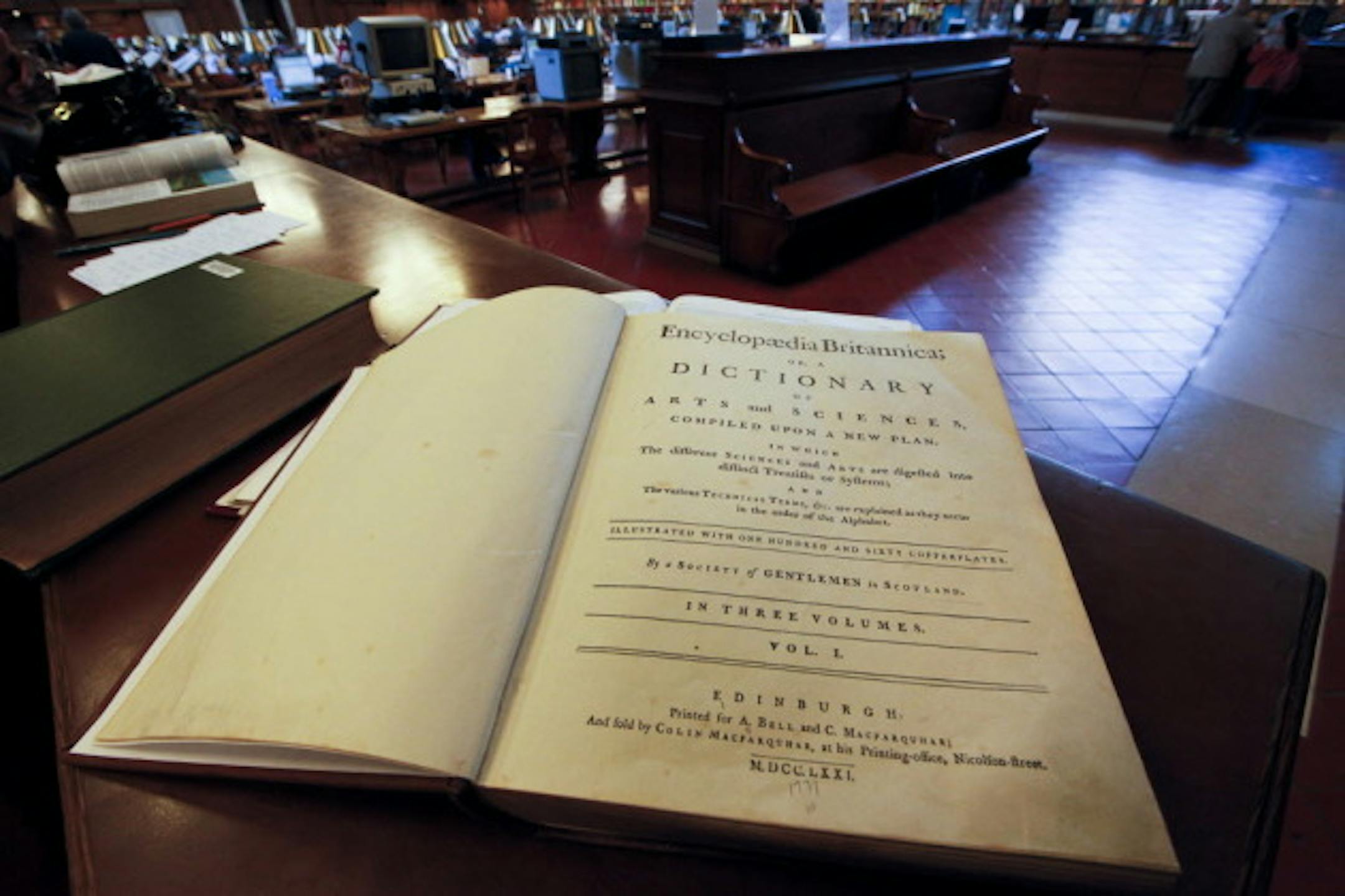 An Encyclopaedia Britannica from 1771 at a New York Public Library. New York Times photo by Angel Franco.
