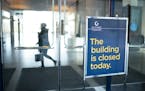 A sign at an entrance to the Guthrie Theater stated that the building was closed on Sunday. ] JEFF WHEELER &#x2022; Jeff.Wheeler@startribune.com The G