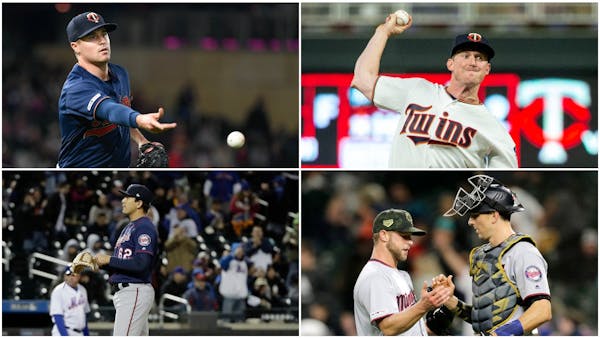 Four guys who pitched for the Twins at some point in 2019, and Jason Castro.