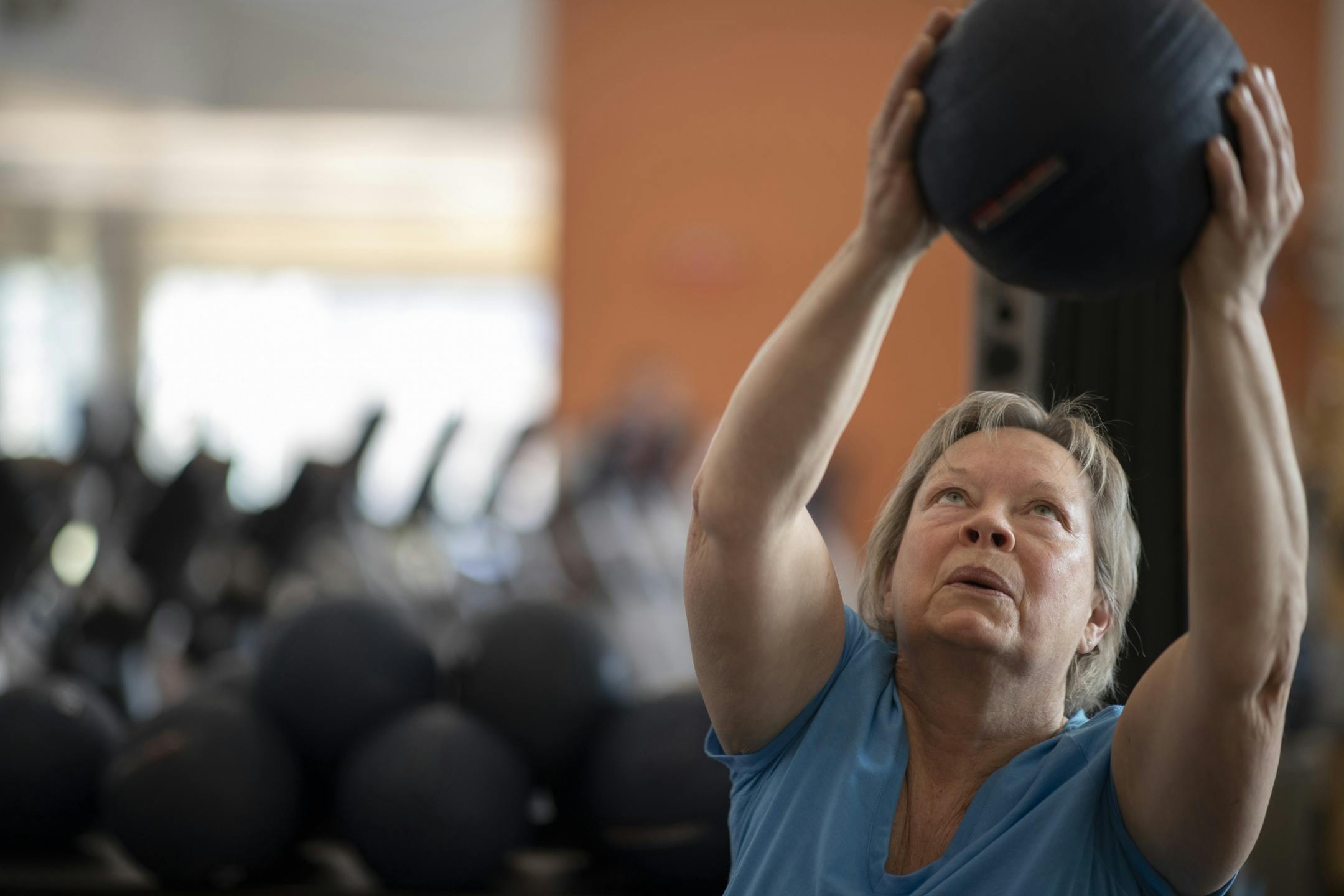 Eileen Schroeder worked out at the Dan Abraham healthy living center in Rochester.