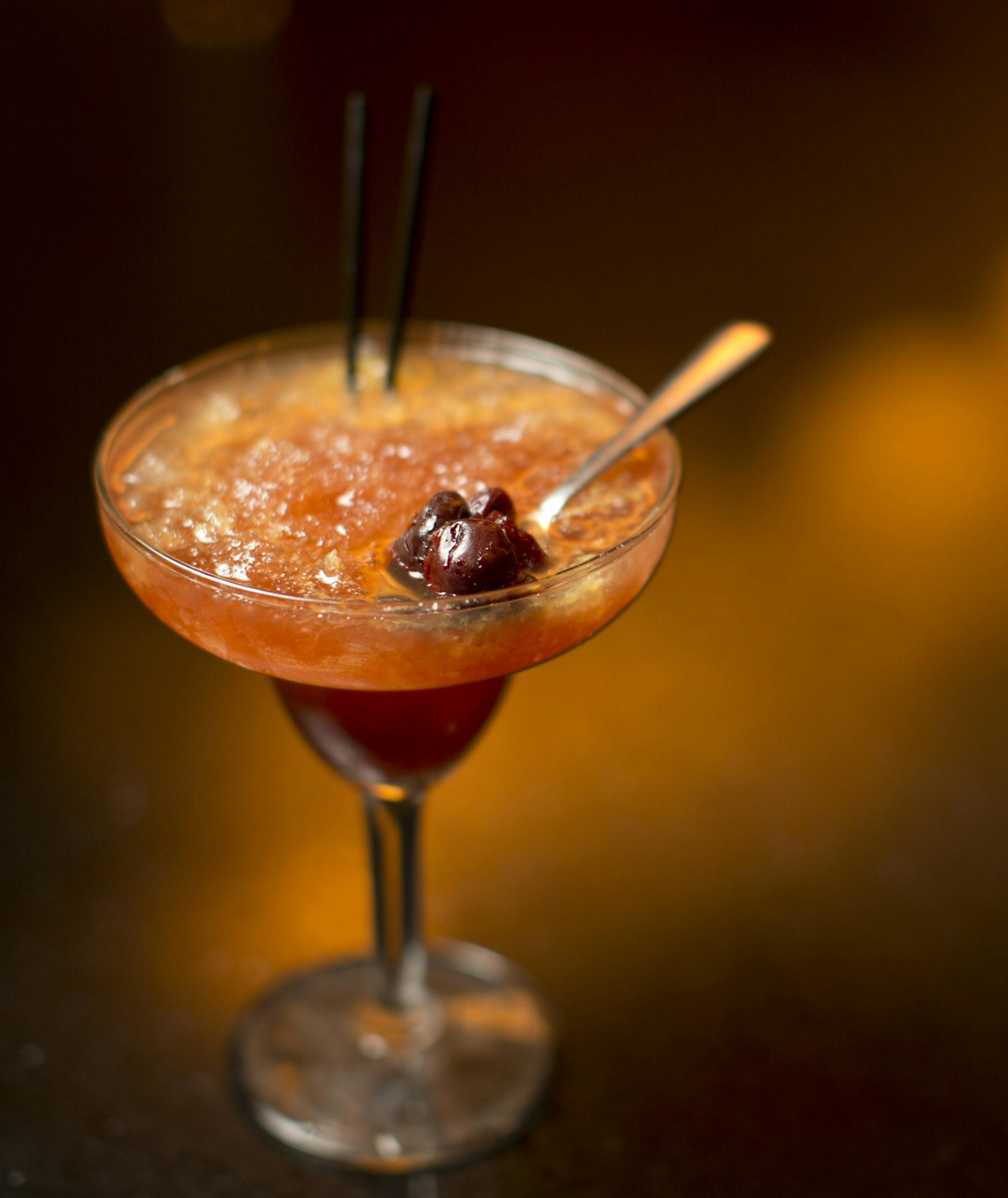 Rabbit Hole is a new bar and restaurant in the Midtown Global Market by Thomas Kim. One of Rabbit Hole's kegged cocktails: the blood, sand and ice. Those are pickled cherries in the spoon. ] JEFF WHEELER &#x201a;&#xc4;&#xa2; jeff.wheeler@startribune.com