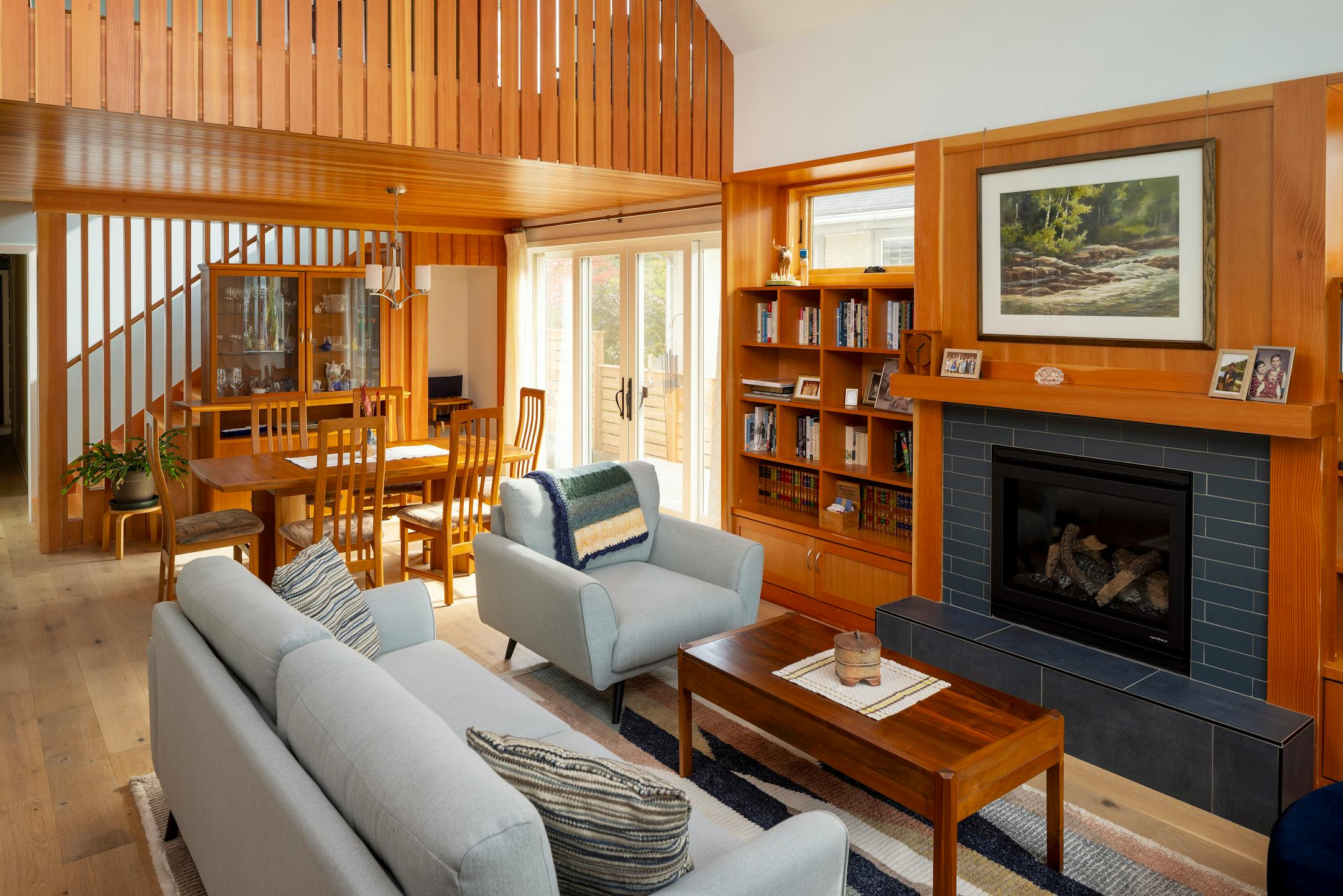 A grandmother wanted to be closer to her grandchildren, so she built a house in south Minneapolis right across the street from them. She wanted a small footprint that kept aging in place — and play spaces for the grandkids — in mind. The result is an energy-efficient house that also gives a nod to the homeowner’s Swedish heritage with a red exterior, decorative railings, richly stained woods and a blue tile fireplace surround. Meanwhile, a skylit loft serves as a playroom for the grandkids in this modern take on traditional Scandinavian design.