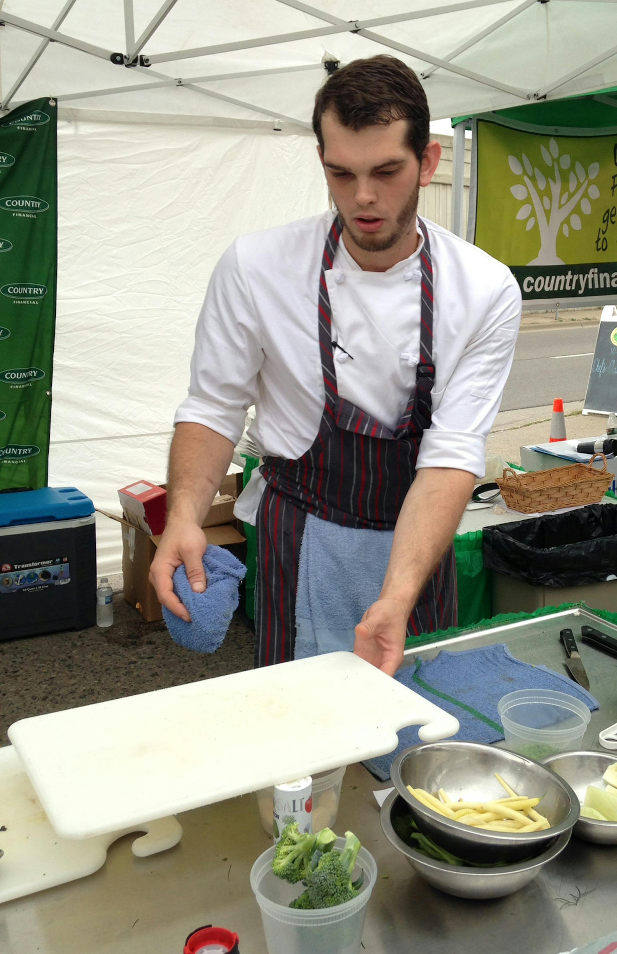 Drew Yancey, chef of Borough, and his Romesco with Market Vegetables.