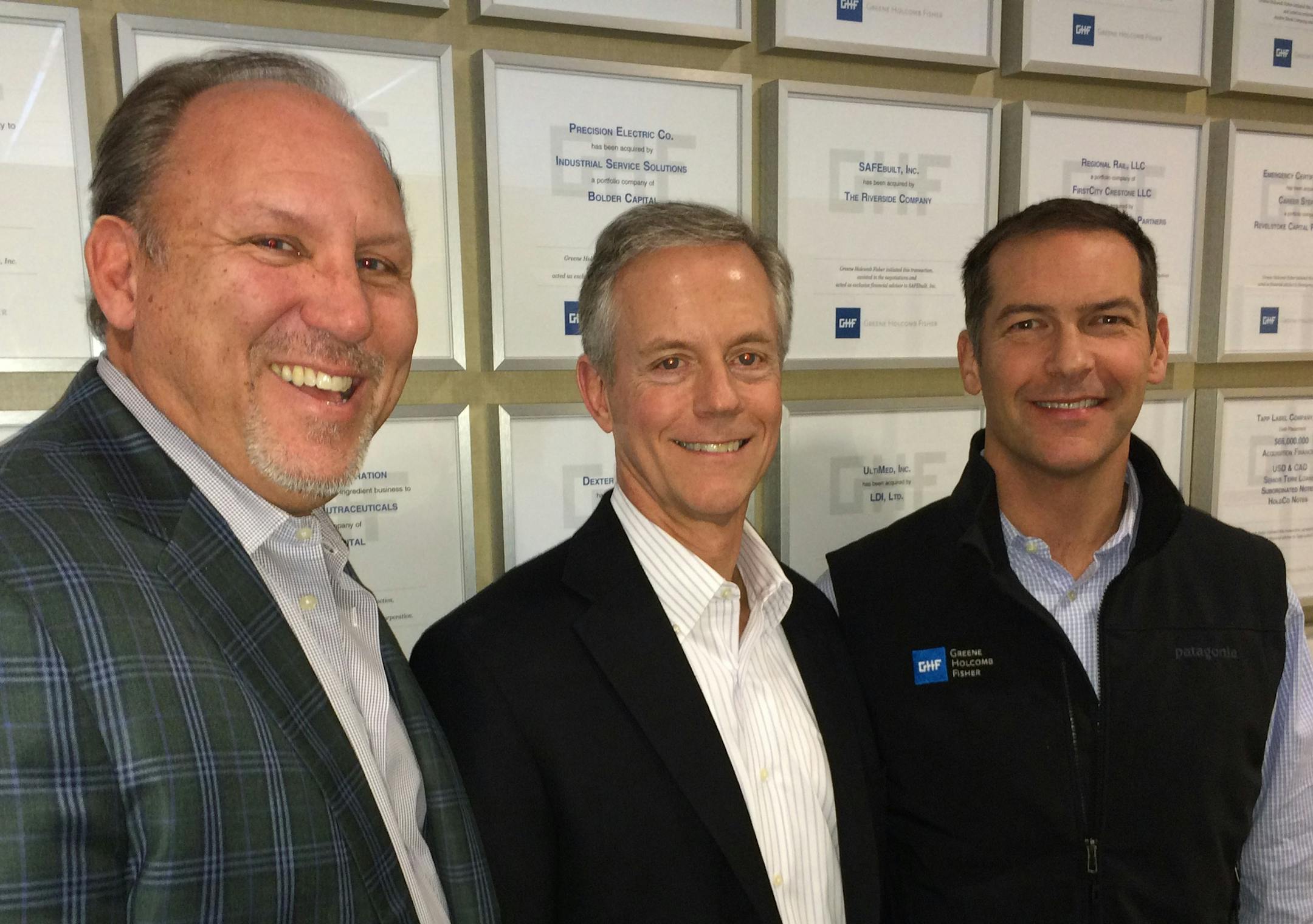 Greene Holcomb Fisher managing directors Kyle Crowe, Brian Holcomb and Paul Jevnick said 2015 was the investment bank's best year in history.