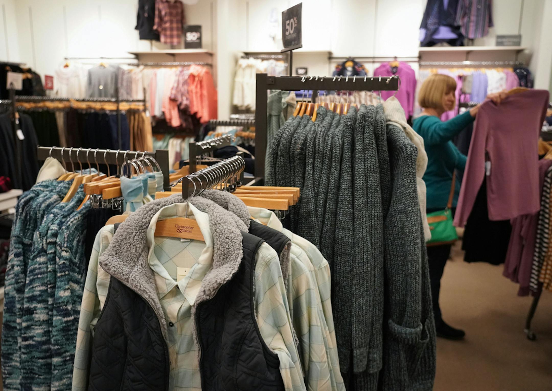 Shoppers in the Christopher & Banks store on Black Friday 2019 at the Mall of America in Bloomington.