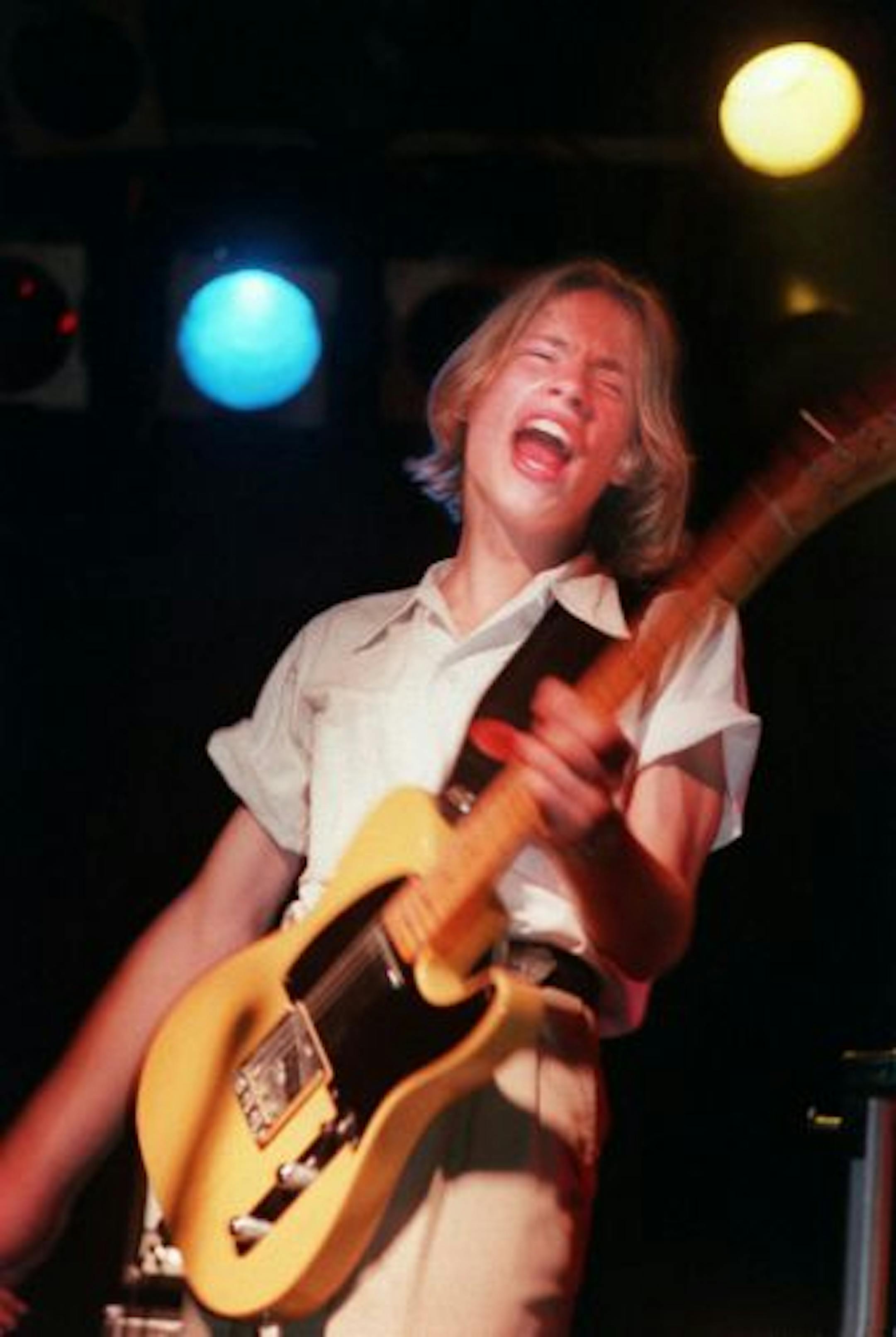 Kid Jonny Lang, an up and coming 14-year-old blues musician from Fargo, plays at Bunker's Music Bar and Grill.